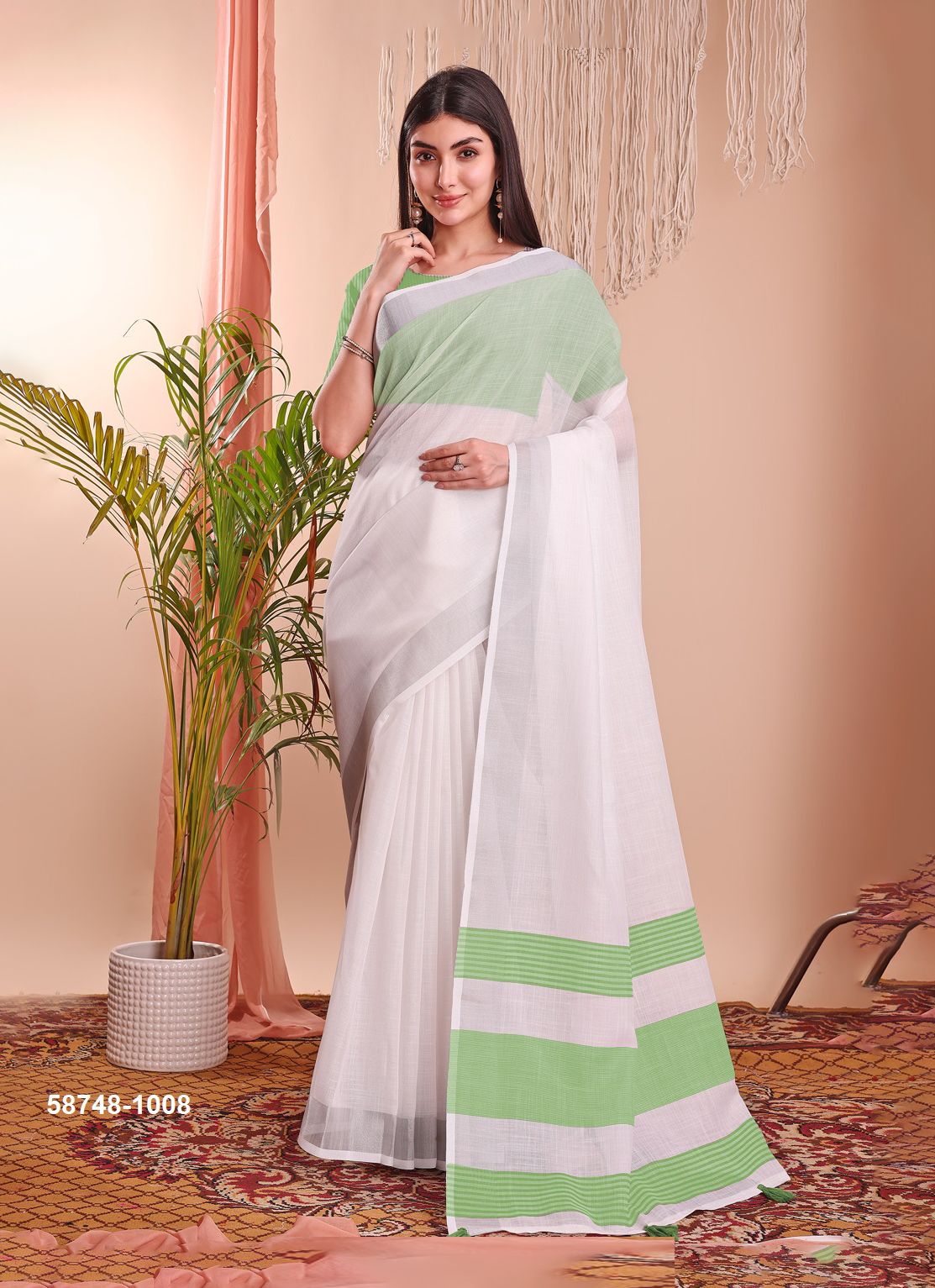 THE WHITE LOOM - Catalog # 58748 (Set of 13 Sarees) by Brand DESI MUSE