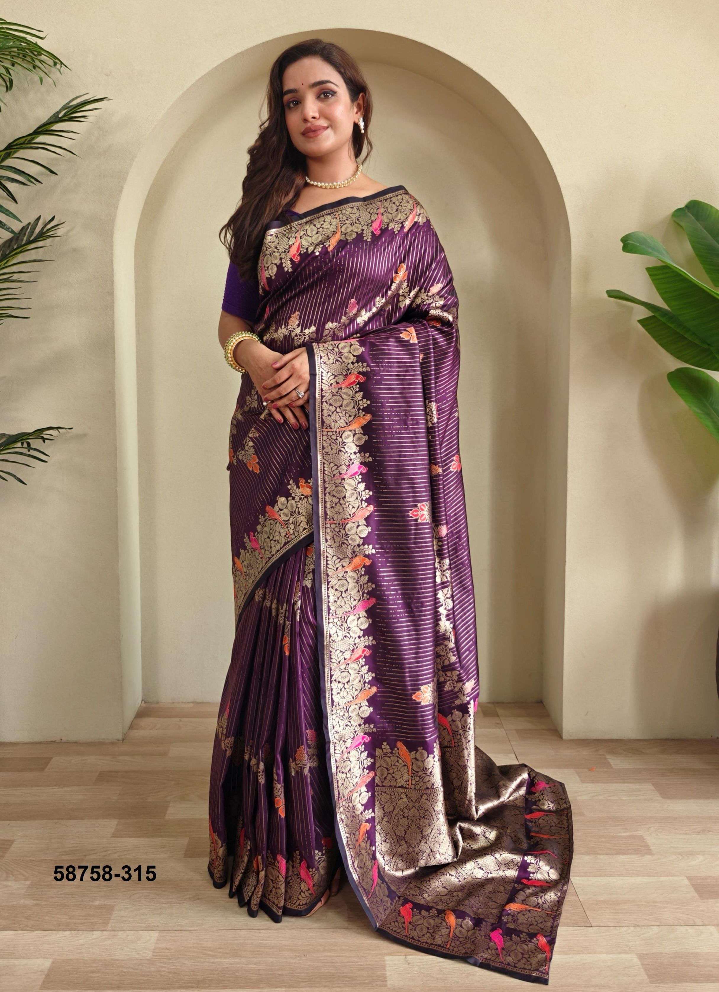 AANVI - Catalog # 58758 (Set of 6 Sarees) by Brand DESI MUSE