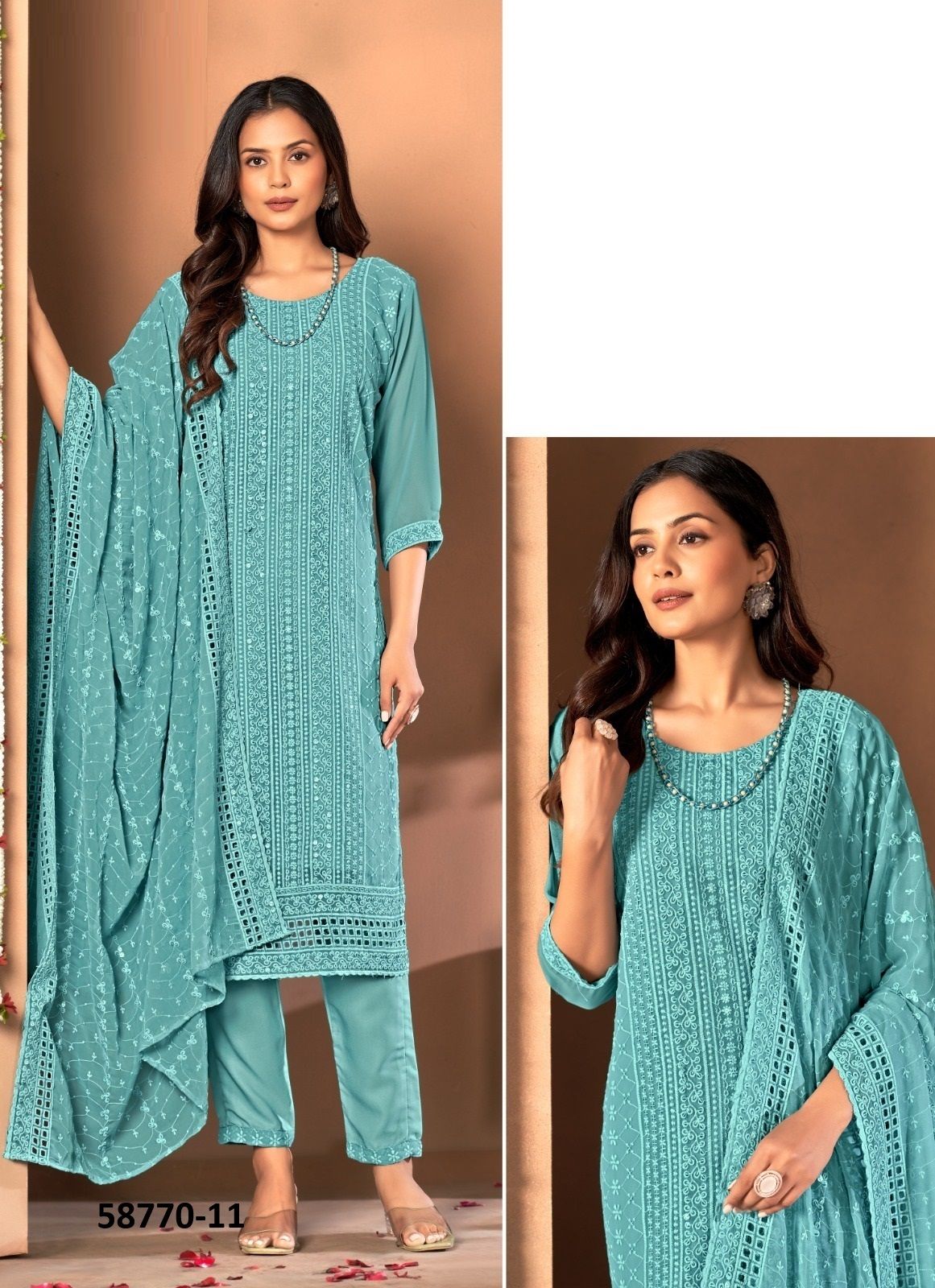 SIYA - Catalog # 58770 (Set of 4 SIZE-SETS [Readymade Salwar Suits]) by Brand TUNIC HOUSE