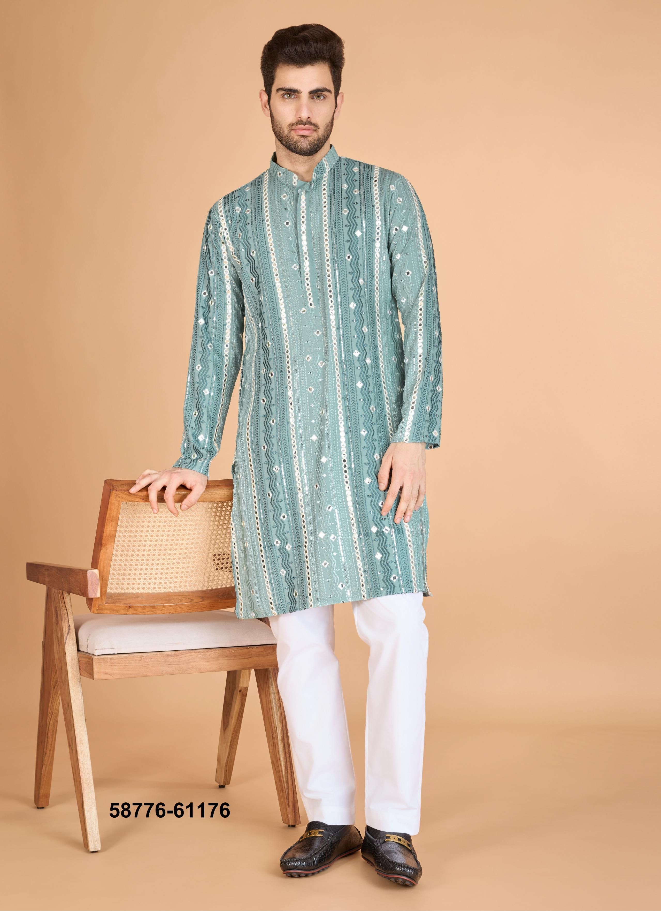 MODERN ETHNICS 3 - Catalog # 58776 (Set of 7 Men's Ethnic Wear) by Brand DESI MUSE