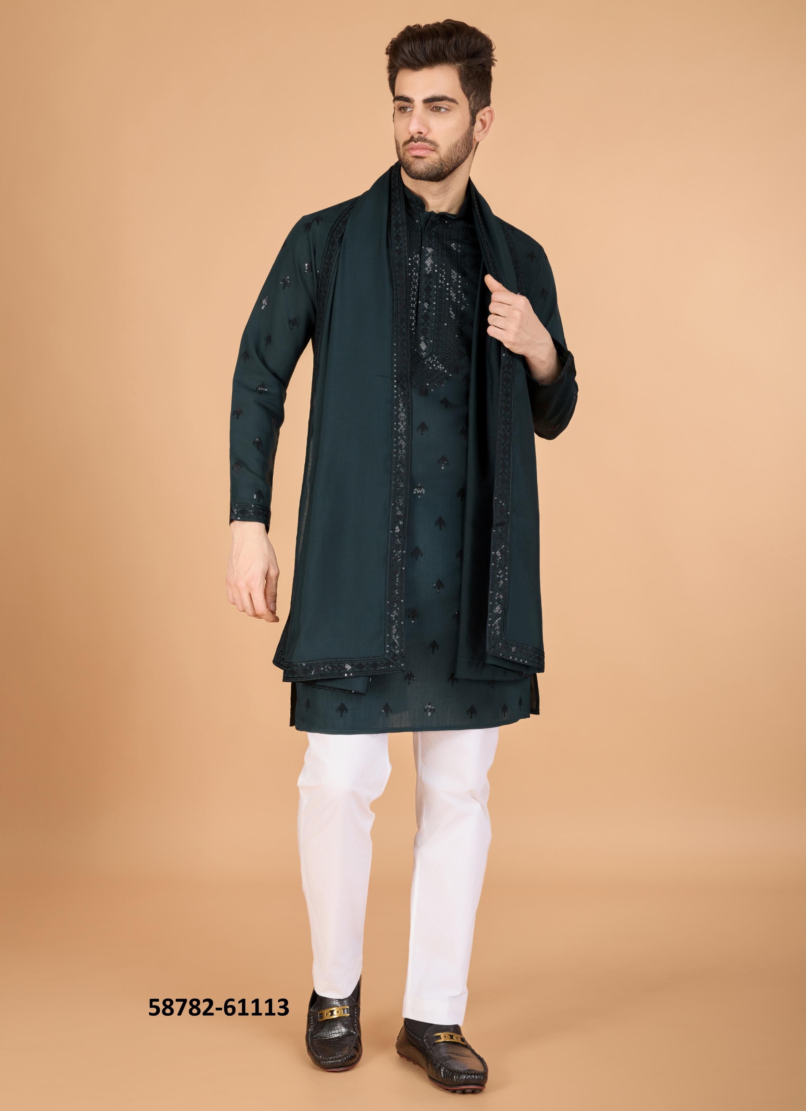 RAS VASTRA - Catalog # 58782 (Set of 5 Men's Ethnic Wear) by Brand DESI MUSE