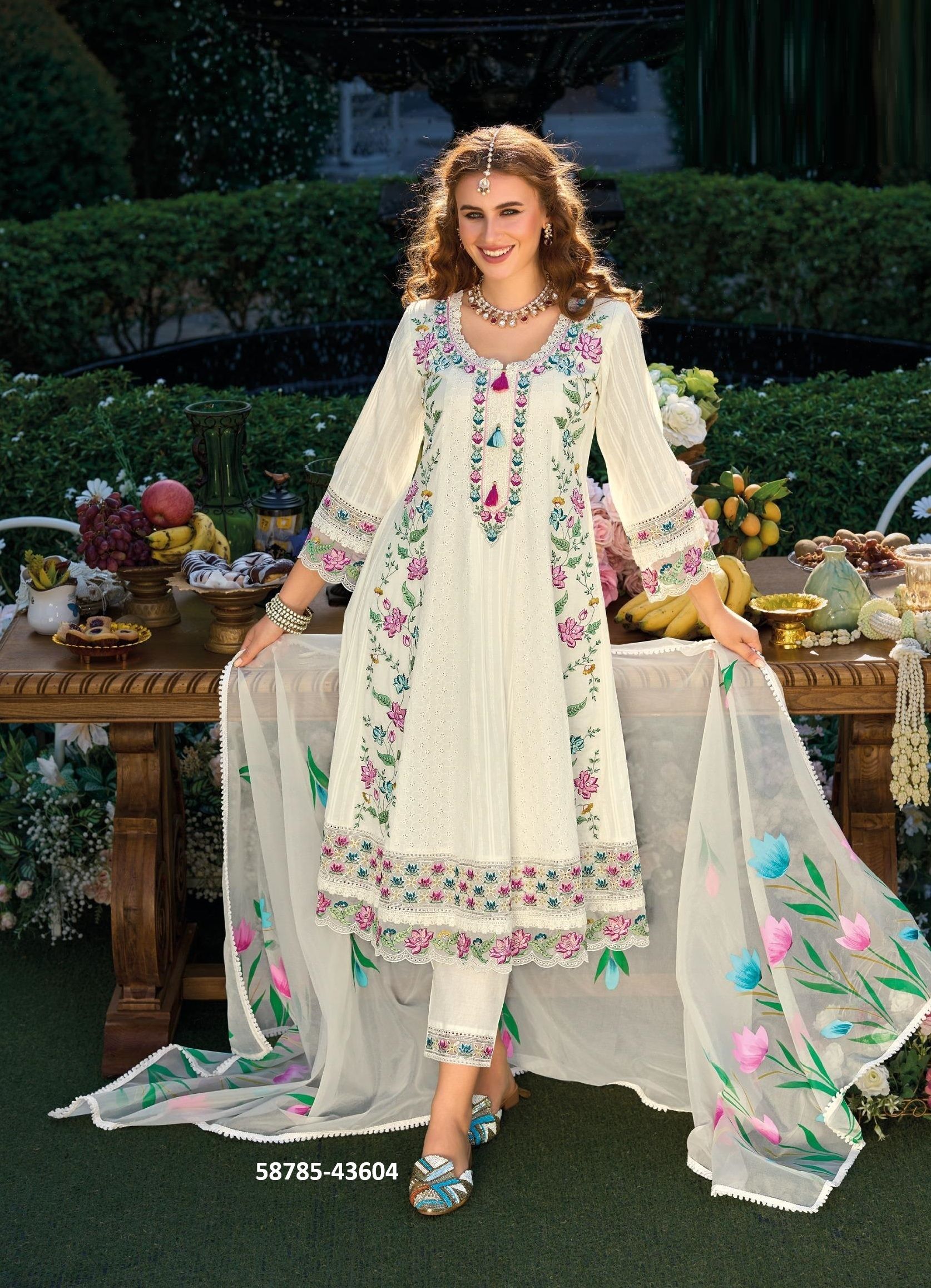 JUGANI - Catalog # 58785 (Set of 4 Readymade Salwar Suits) by Brand KAILEE FASHIONS