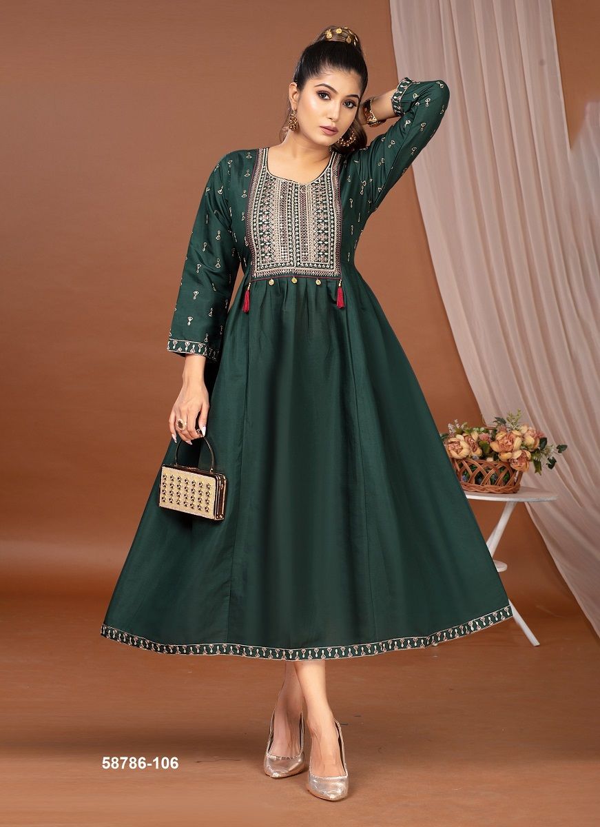 SKYLAR - Catalog # 58786 (Set of 6 Readymade Women's Kurtis / Tops) by Brand DEE CEE