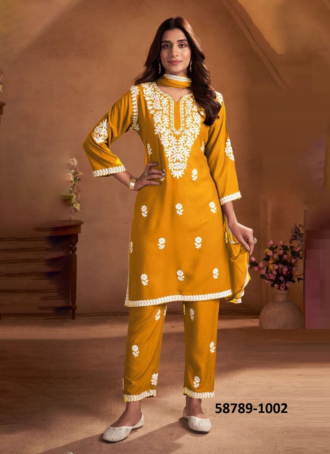 ELIZABETH PRO - Catalog # 58789 (Set of 4 Readymade Salwar Suits) by Brand BLUE HILLS