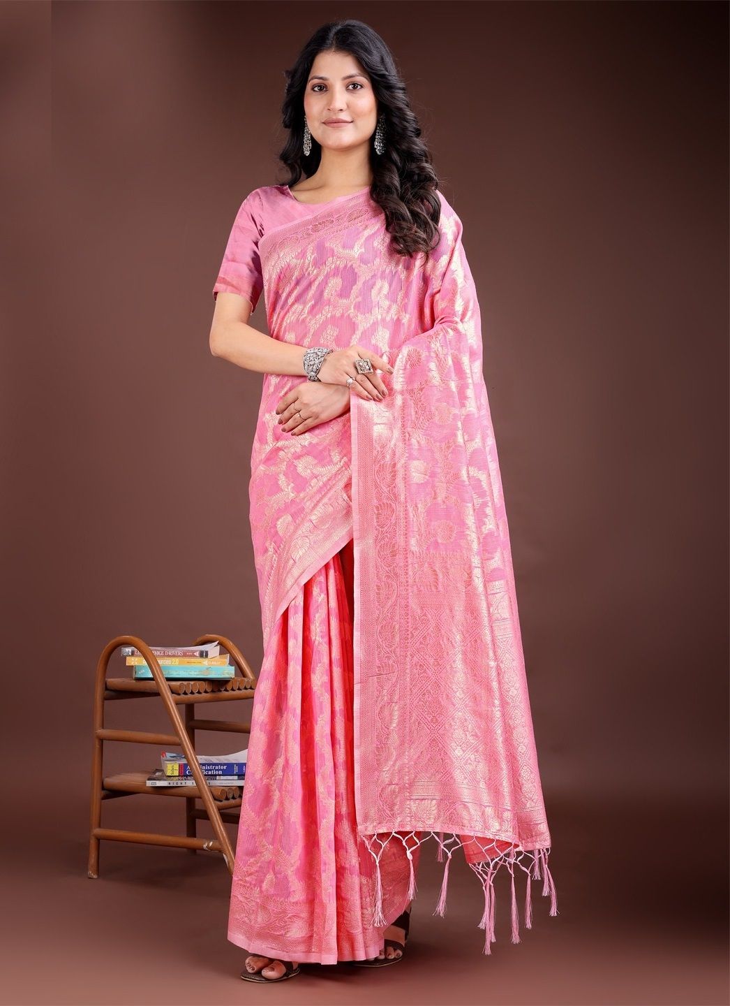 PASTEL WEAVES - Catalog # 58791 (Set of 6 Sarees) by Brand DESI MUSE