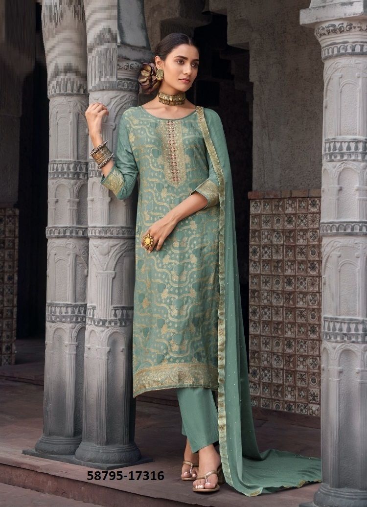 KOYAL - Catalog # 58795 (Set of 6 Semi-Stitched / Un-Stitched Suits) by Brand KALARANG