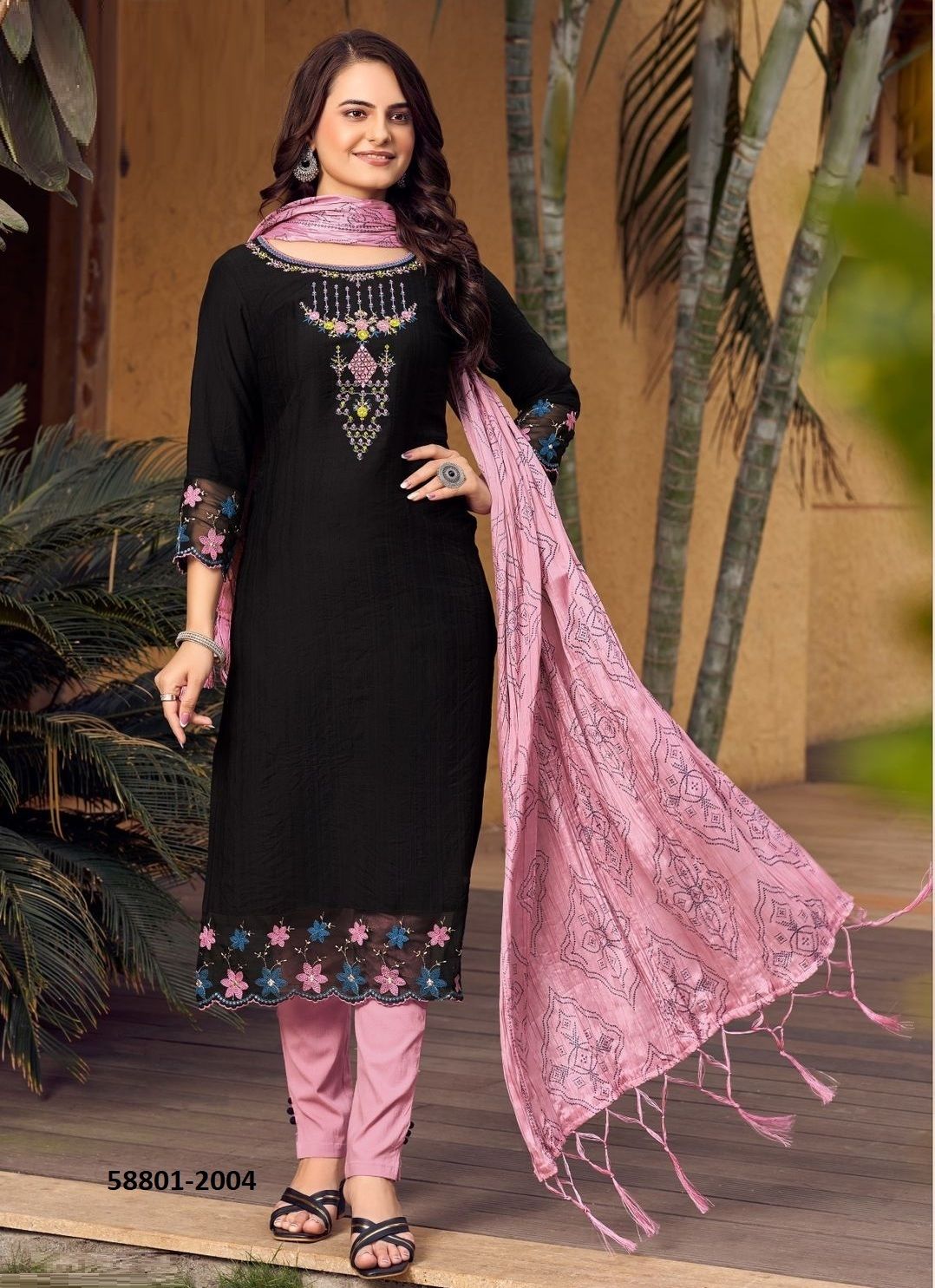 SAGAAI - Catalog # 58801 (Set of 6 Readymade Salwar Suits) by Brand WOOGLEE FASHIONS