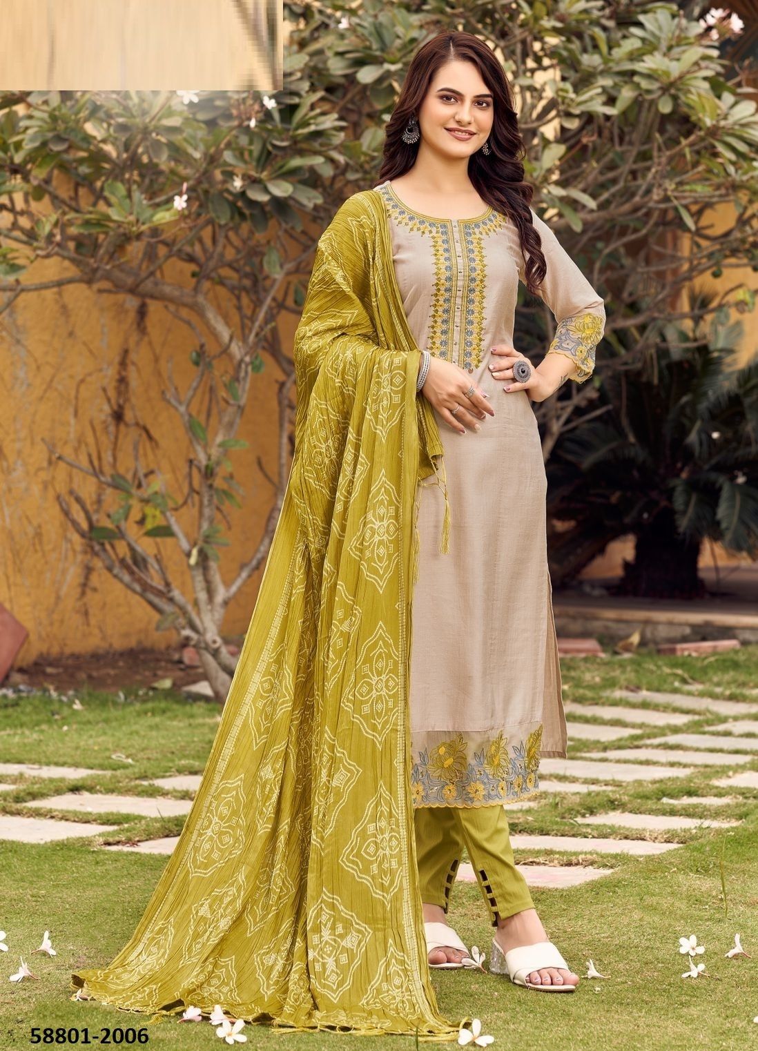 SAGAAI - Catalog # 58801 (Set of 6 Readymade Salwar Suits) by Brand WOOGLEE FASHIONS