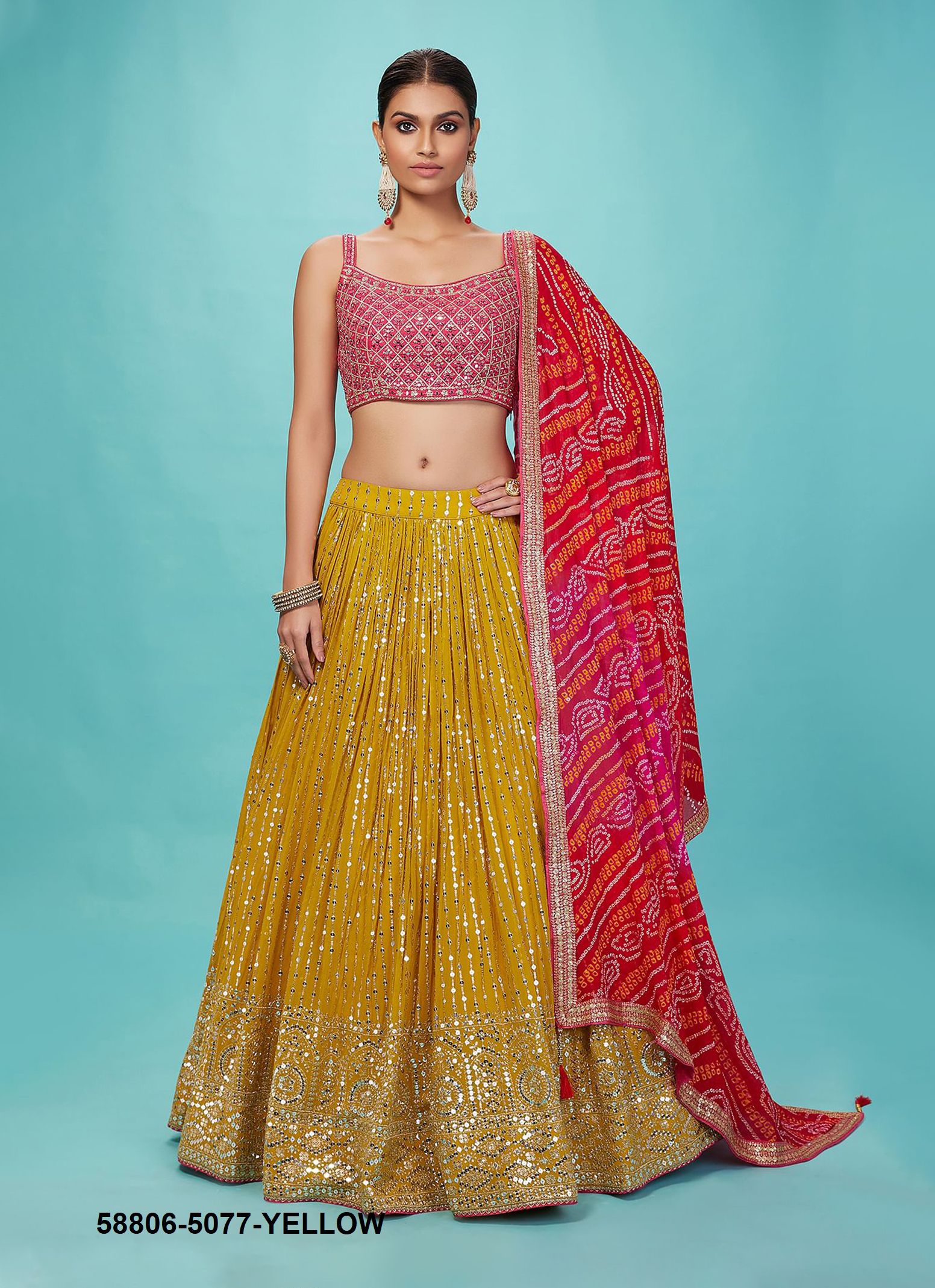 VOLUME 28 - Catalog # 58806 (Set of 11 Semi-Stitched Lehengas) by Brand DESI MUSE