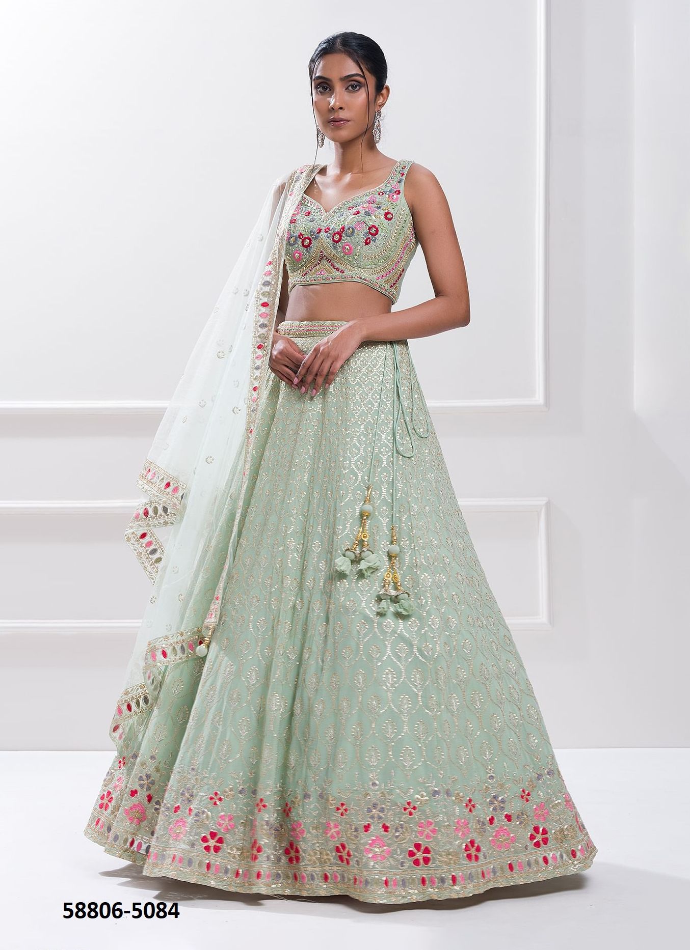 VOLUME 28 - Catalog # 58806 (Set of 11 Semi-Stitched Lehengas) by Brand DESI MUSE