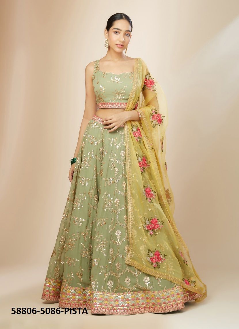 VOLUME 28 - Catalog # 58806 (Set of 11 Semi-Stitched Lehengas) by Brand DESI MUSE