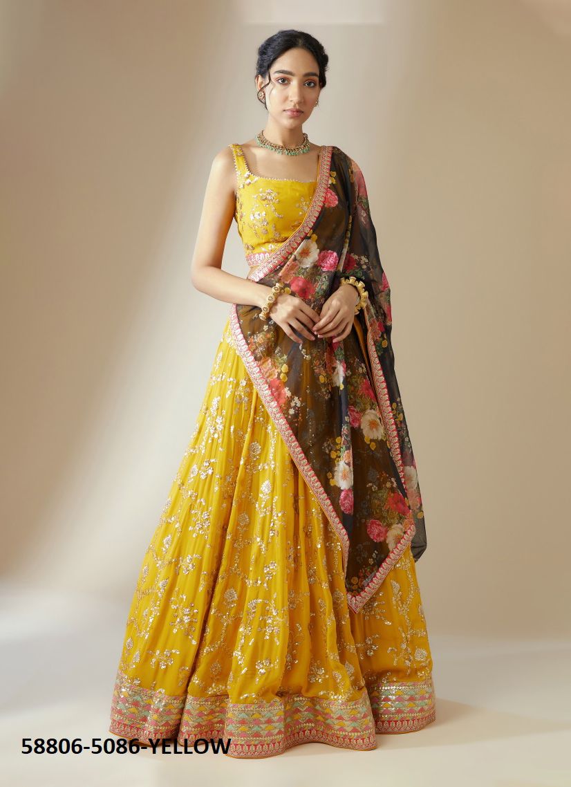 VOLUME 28 - Catalog # 58806 (Set of 11 Semi-Stitched Lehengas) by Brand DESI MUSE