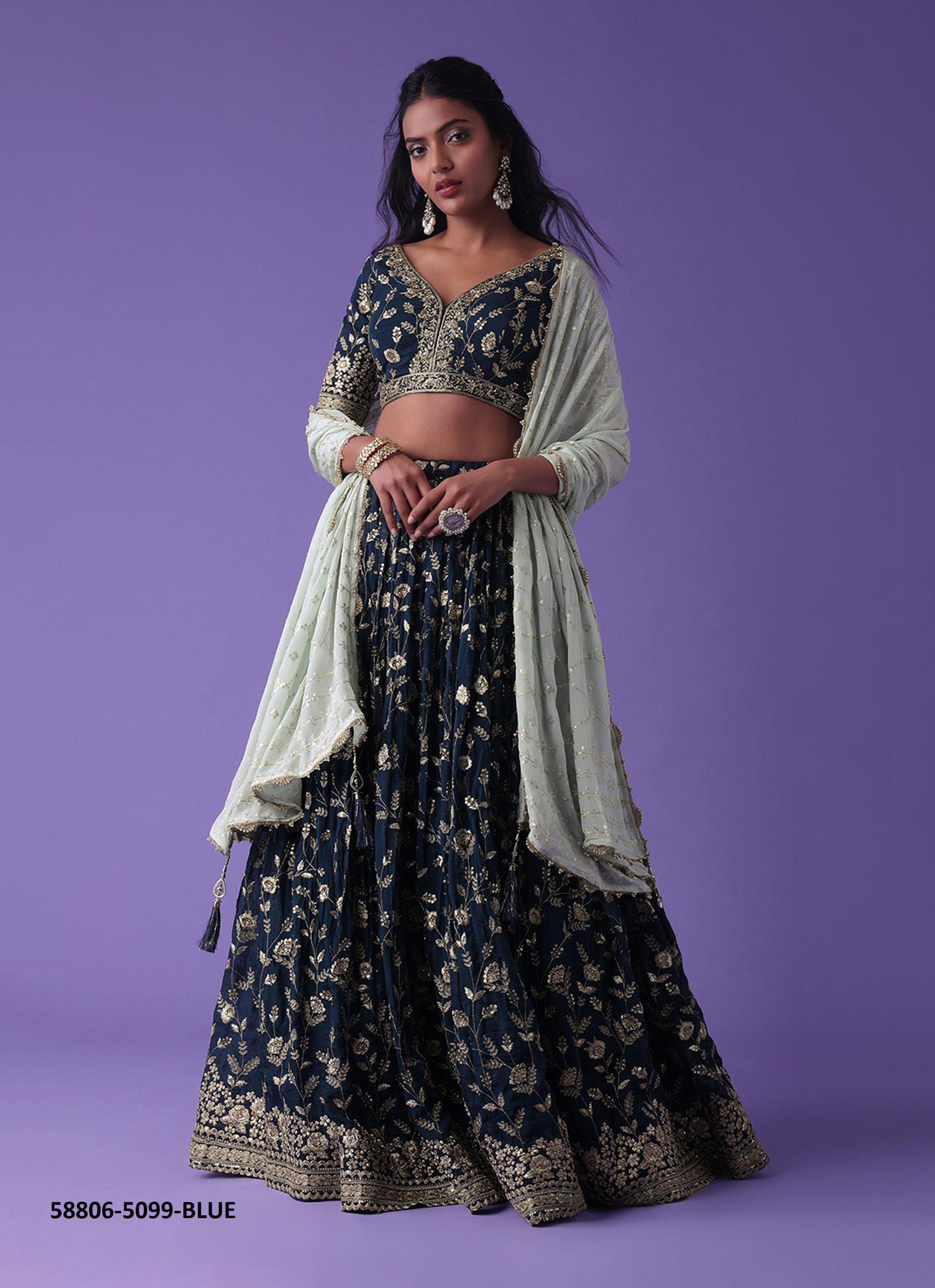 VOLUME 28 - Catalog # 58806 (Set of 11 Semi-Stitched Lehengas) by Brand DESI MUSE