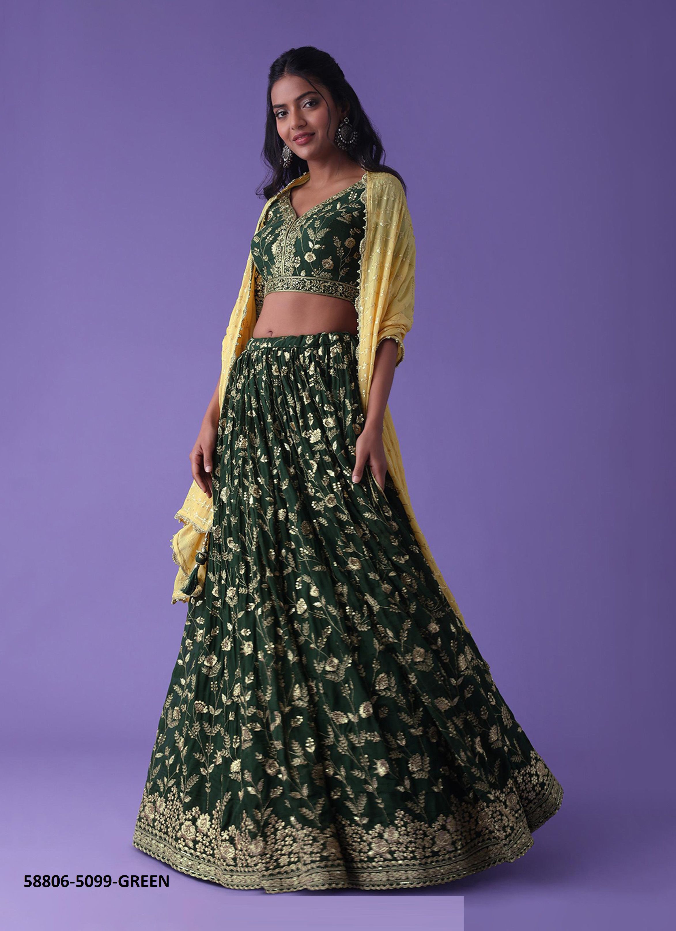 VOLUME 28 - Catalog # 58806 (Set of 11 Semi-Stitched Lehengas) by Brand DESI MUSE