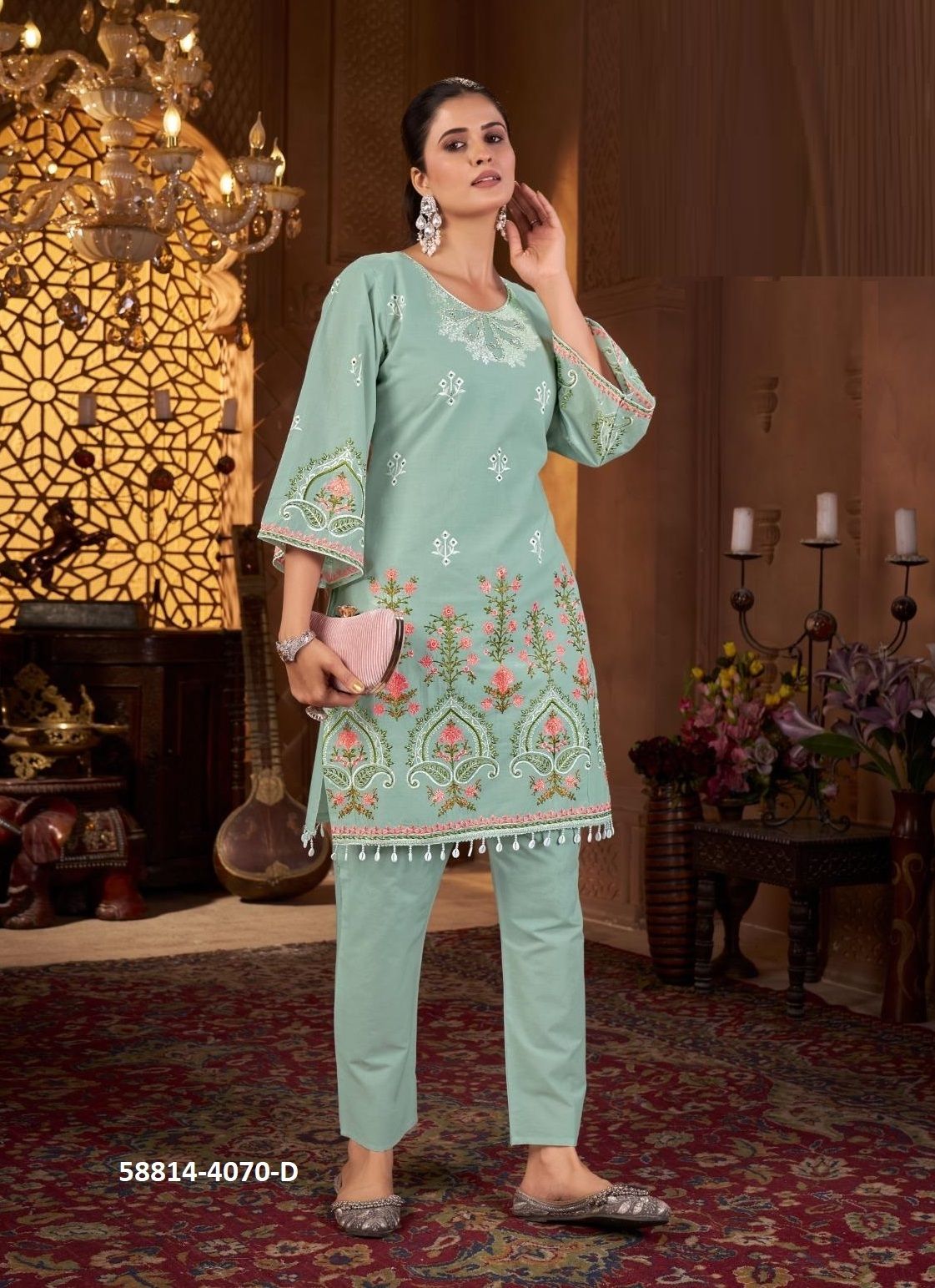 KAAVYA CO-ORD SETS - Catalog # 58814 (Set of 4 SIZE-SETS [Tops With Bottoms]) by Brand AFSANA