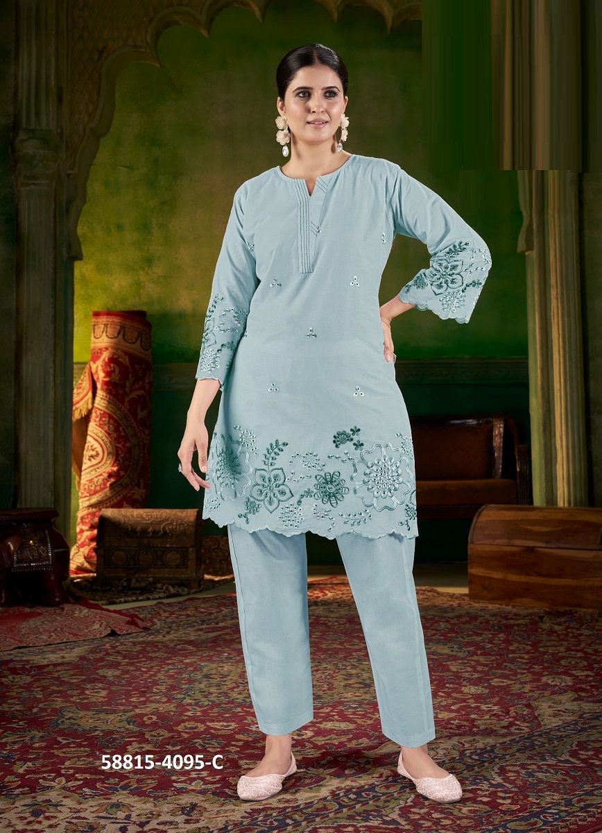 PRISHA CO-ORD SETS - Catalog # 58815 (Set of 4 SIZE-SETS [Tops With Bottoms]) by Brand AFSANA