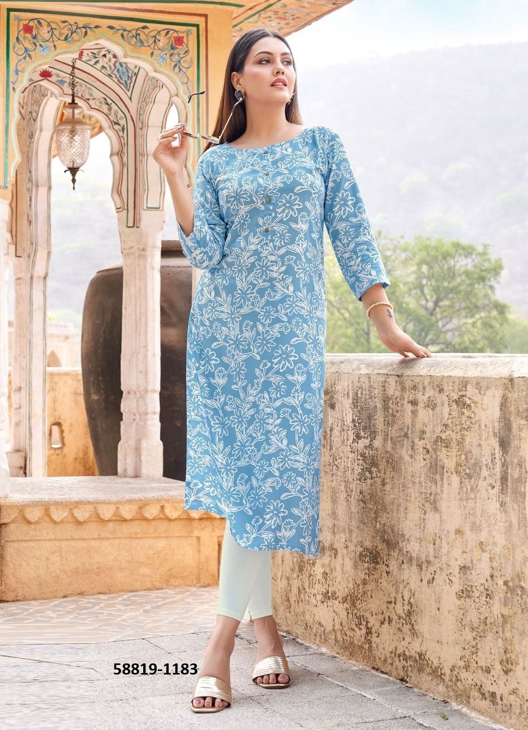 AKSHARA 31 - Catalog # 58819 (Set of 5 Readymade Women's Kurtis / Tops) by Brand ZOORI AKSHARA 31 - Catalog # 58819 (Set of 5 Readymade Women's Kurtis / Tops) by Brand ZOORI