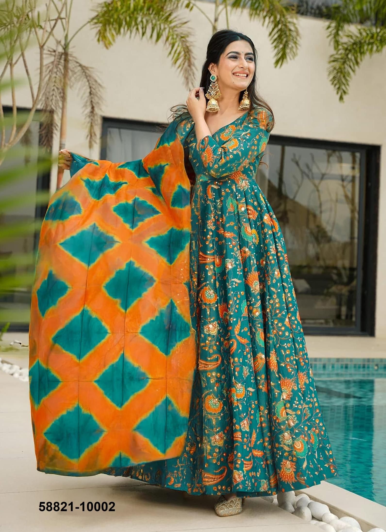 CLORA 10 - Catalog # 58821 (Set of 7 Readymade Gowns) by Brand DESI MUSE CLORA 10 - Catalog # 58821 (Set of 7 Readymade Gowns) by Brand DESI MUSE