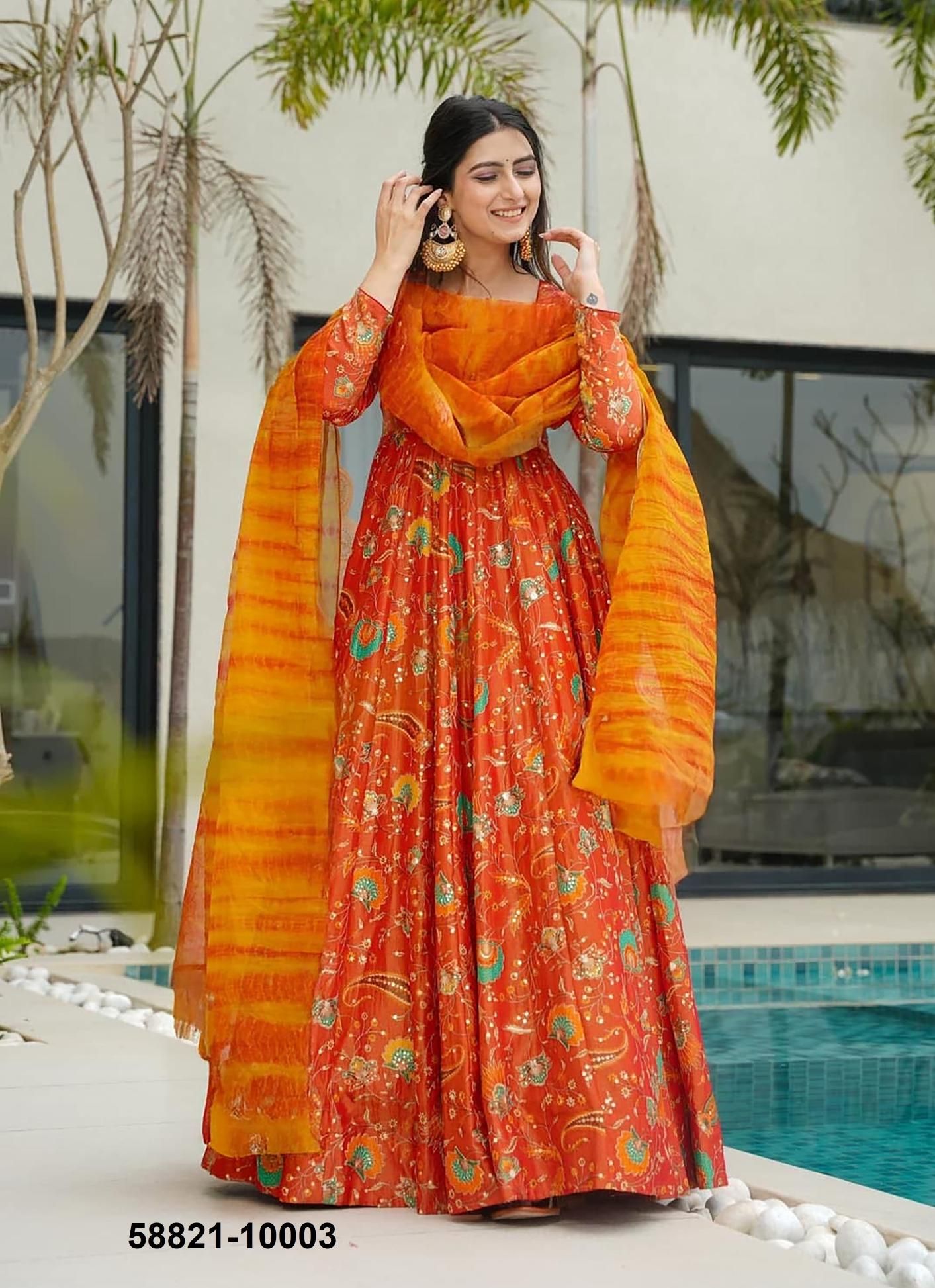 CLORA 10 - Catalog # 58821 (Set of 7 Readymade Gowns) by Brand DESI MUSE CLORA 10 - Catalog # 58821 (Set of 7 Readymade Gowns) by Brand DESI MUSE