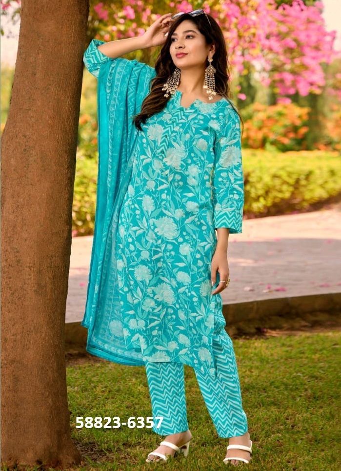 AMODNI - Catalog # 58823 (Set of 4 Readymade Salwar Suits) by Brand DESI MUSE