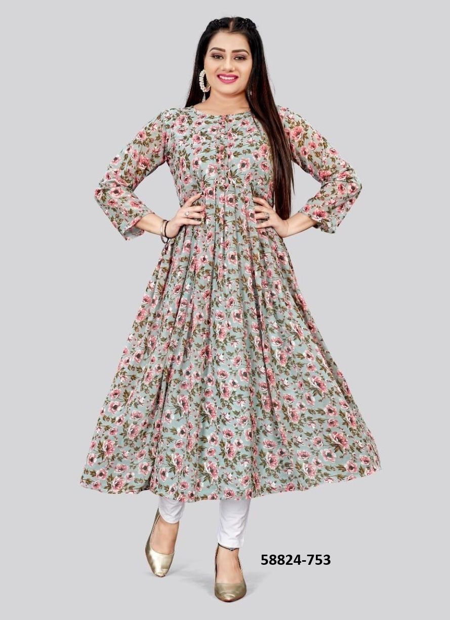 KASHISH - Catalog # 58824 (Set of 4 Readymade Women's Kurtis / Tops) by Brand DESI MUSE KASHISH - Catalog # 58824 (Set of 4 Readymade Women's Kurtis / Tops) by Brand DESI MUSE