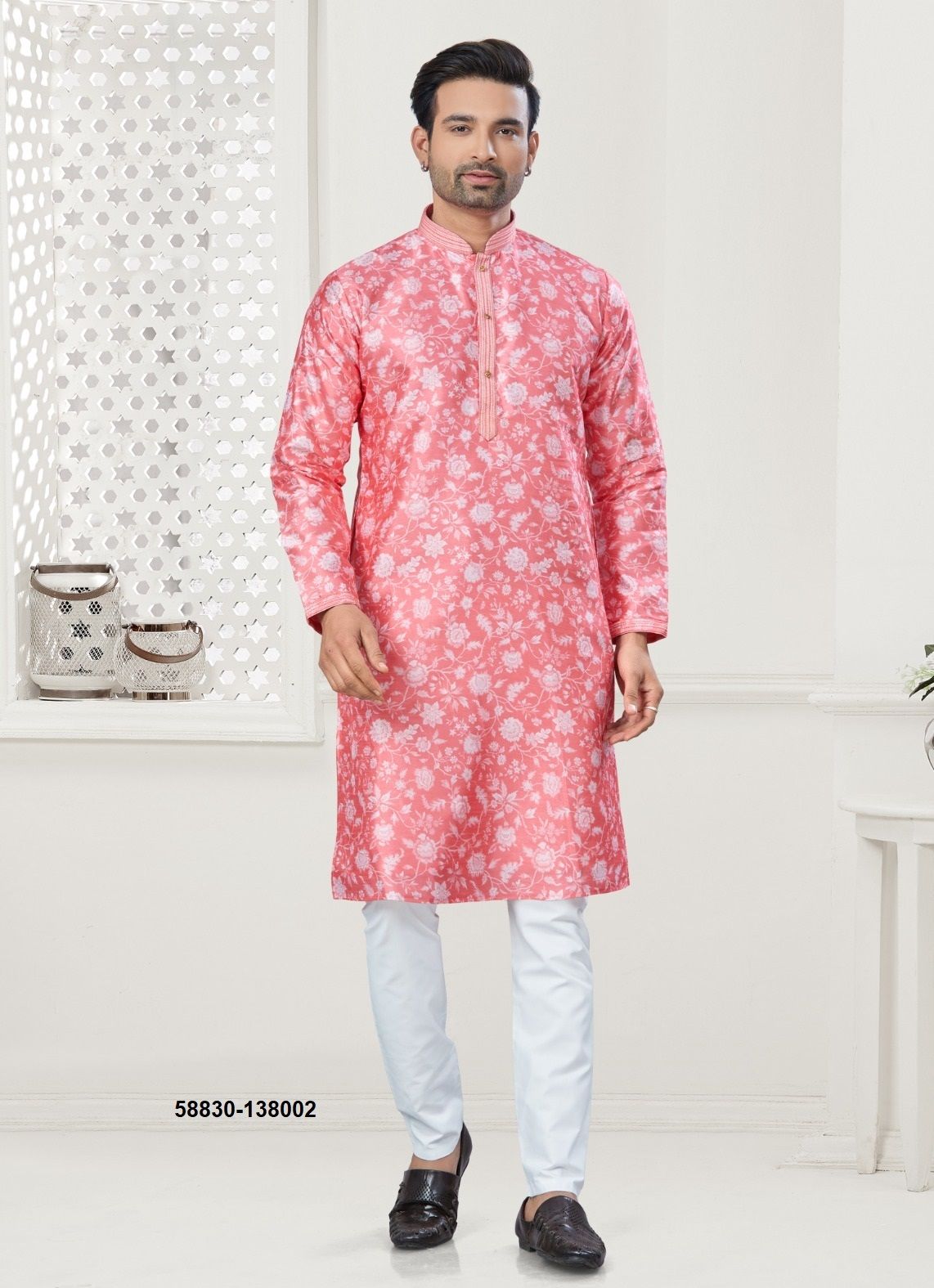 WEDDING COLLECTION 138 - Catalog # 58830 (Set of 8 Men's Ethnic Wear) by Brand DESI MUSE