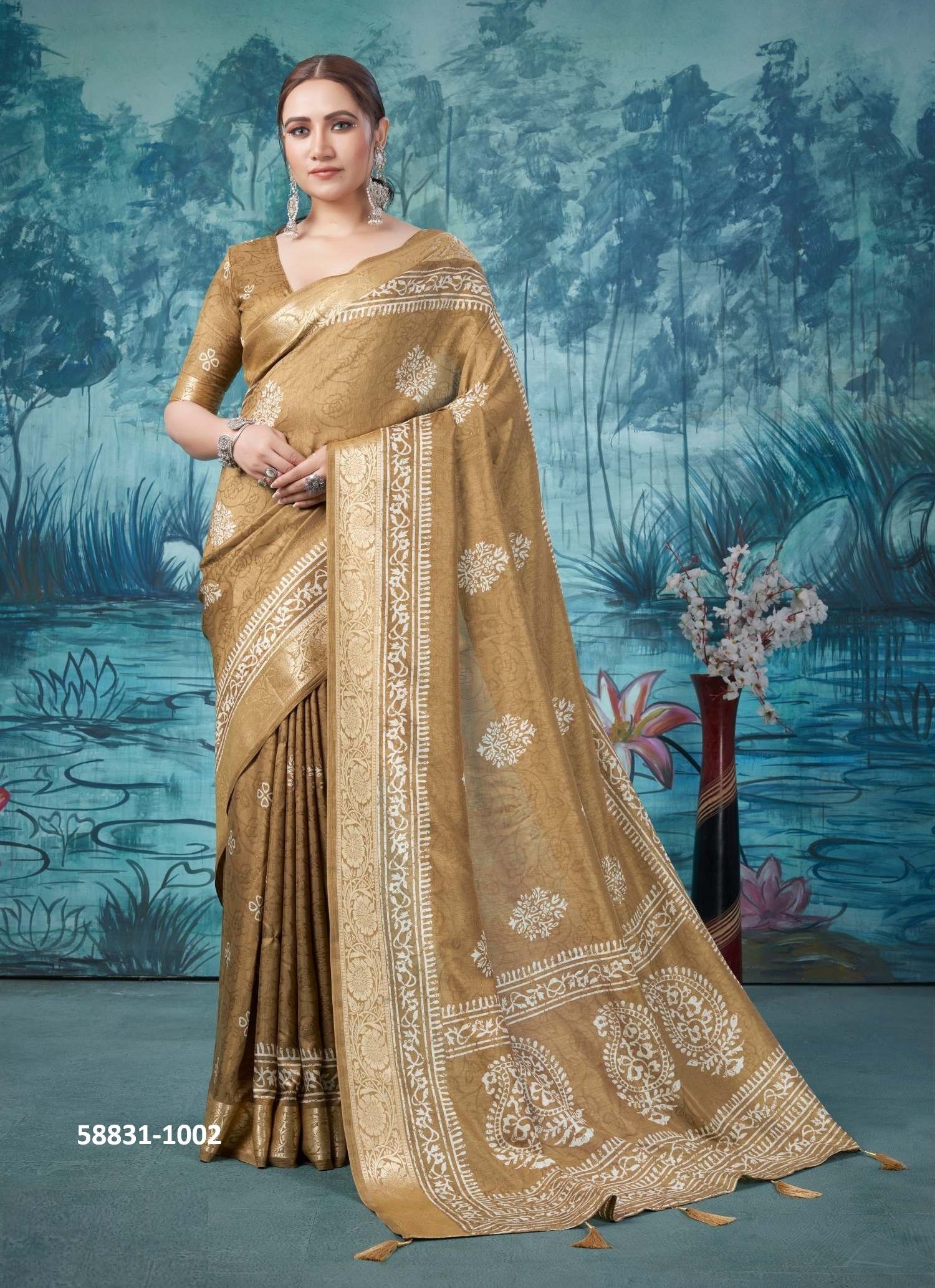 SANCHITA - Catalog # 58831 (Set of 6 Sarees) by Brand SHUBH SHREE CREATIONS