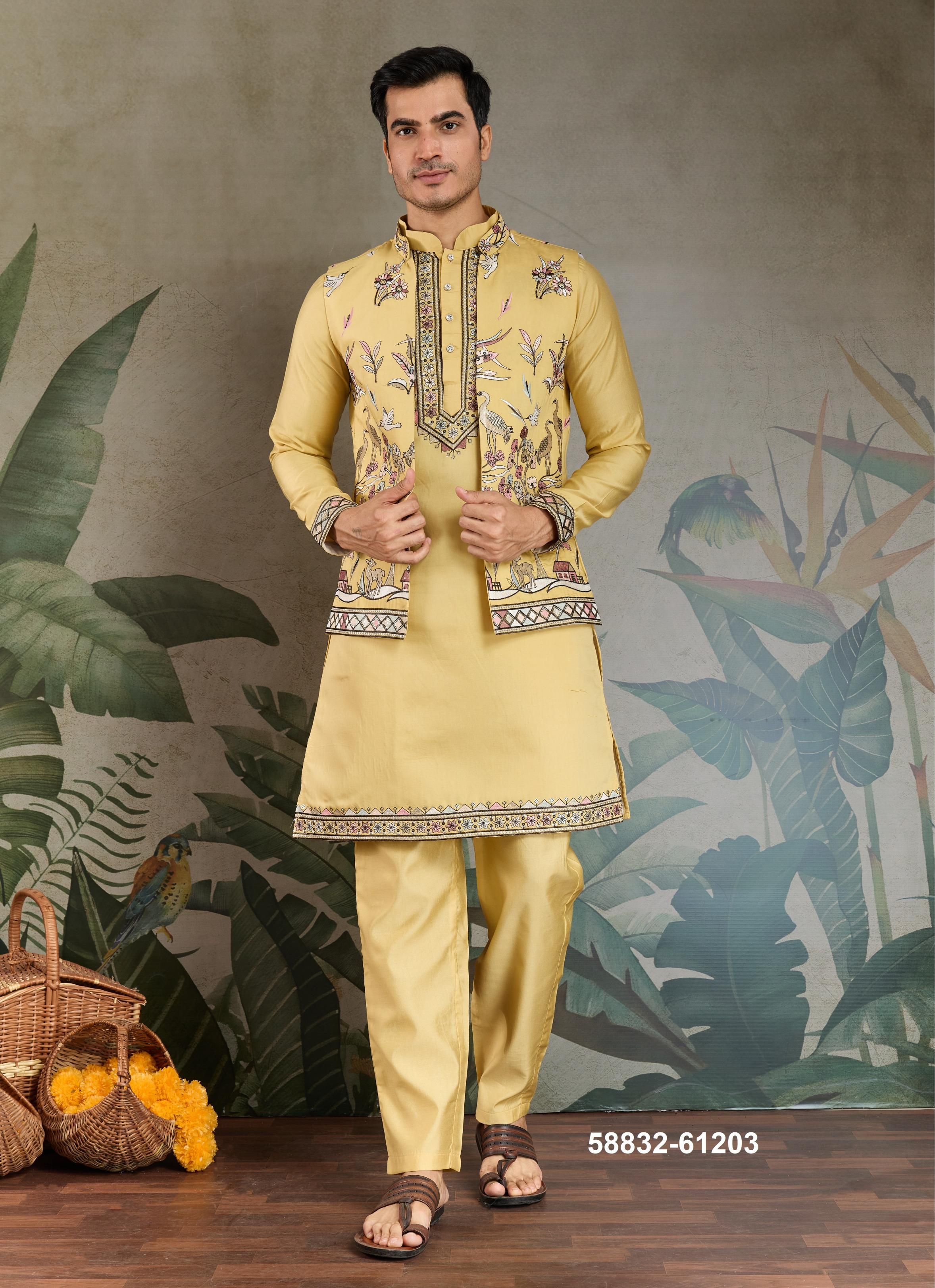 RAJWADA ATTIRE 4 - Catalog # 58832 (Set of 7 Men's Ethnic Wear) by Brand DESI MUSE RAJWADA ATTIRE 4 - Catalog # 58832 (Set of 7 Men's Ethnic Wear) by Brand DESI MUSE