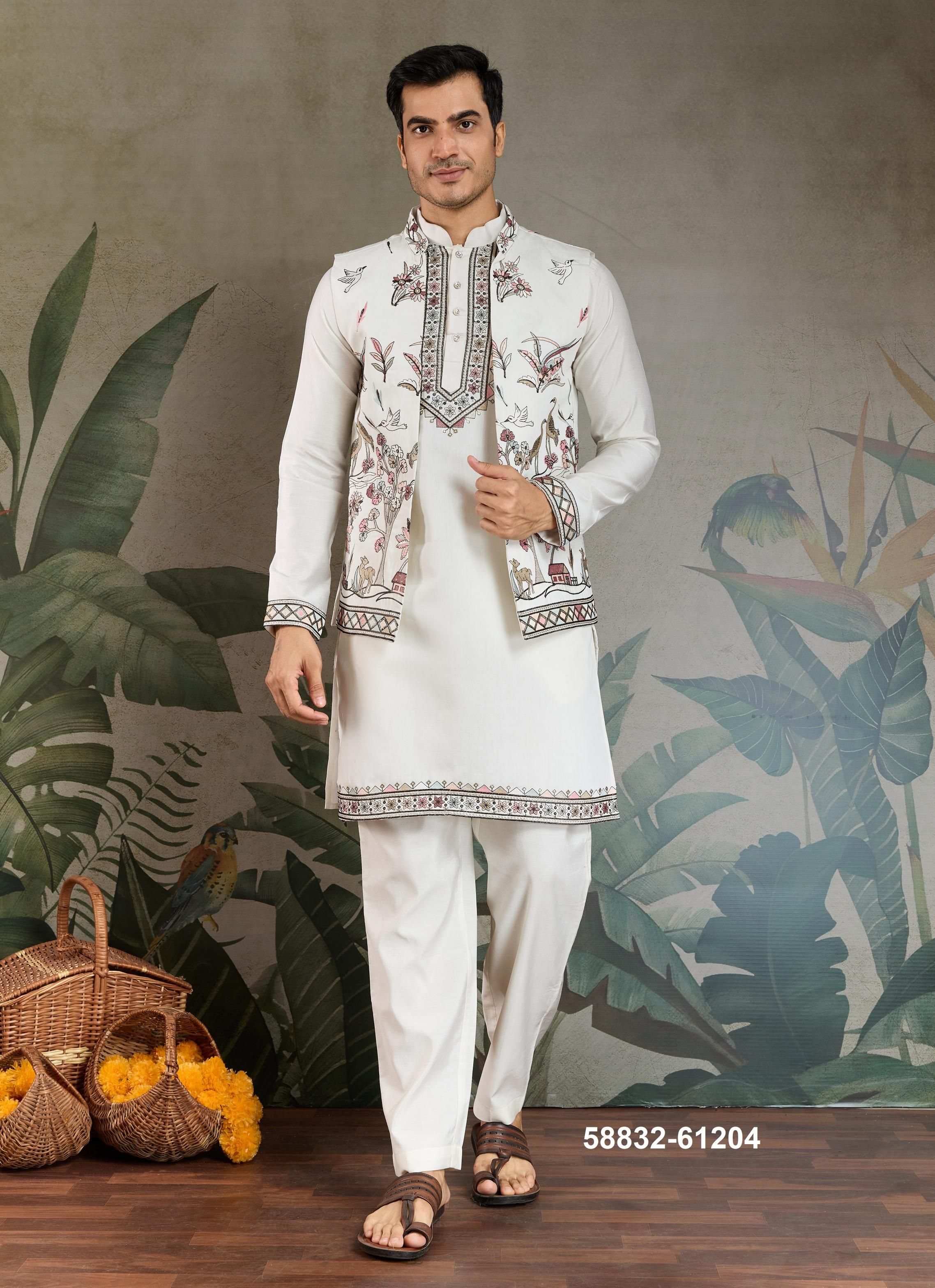 RAJWADA ATTIRE 4 - Catalog # 58832 (Set of 7 Men's Ethnic Wear) by Brand DESI MUSE RAJWADA ATTIRE 4 - Catalog # 58832 (Set of 7 Men's Ethnic Wear) by Brand DESI MUSE