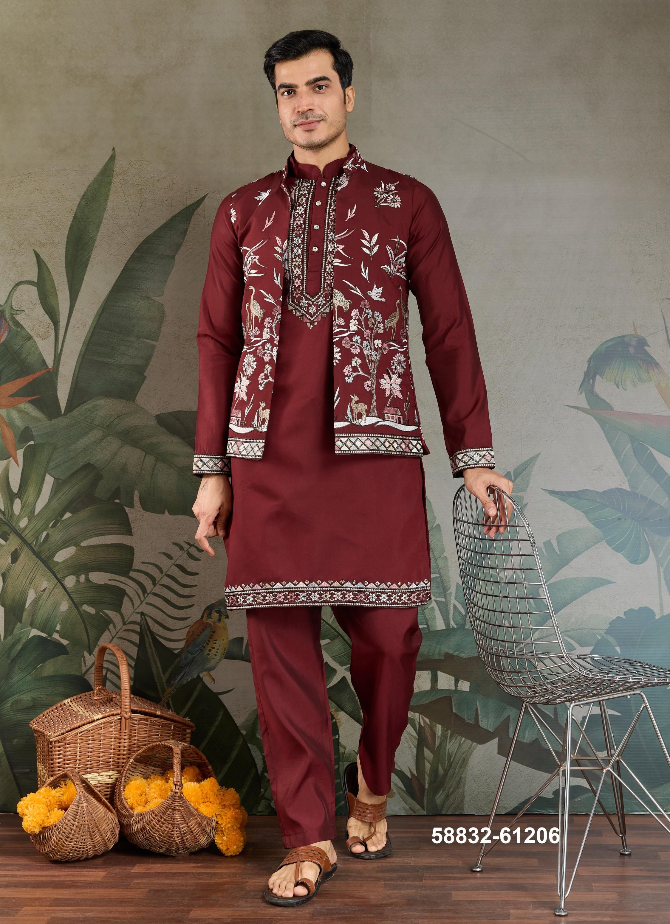 RAJWADA ATTIRE 4 - Catalog # 58832 (Set of 7 Men's Ethnic Wear) by Brand DESI MUSE RAJWADA ATTIRE 4 - Catalog # 58832 (Set of 7 Men's Ethnic Wear) by Brand DESI MUSE