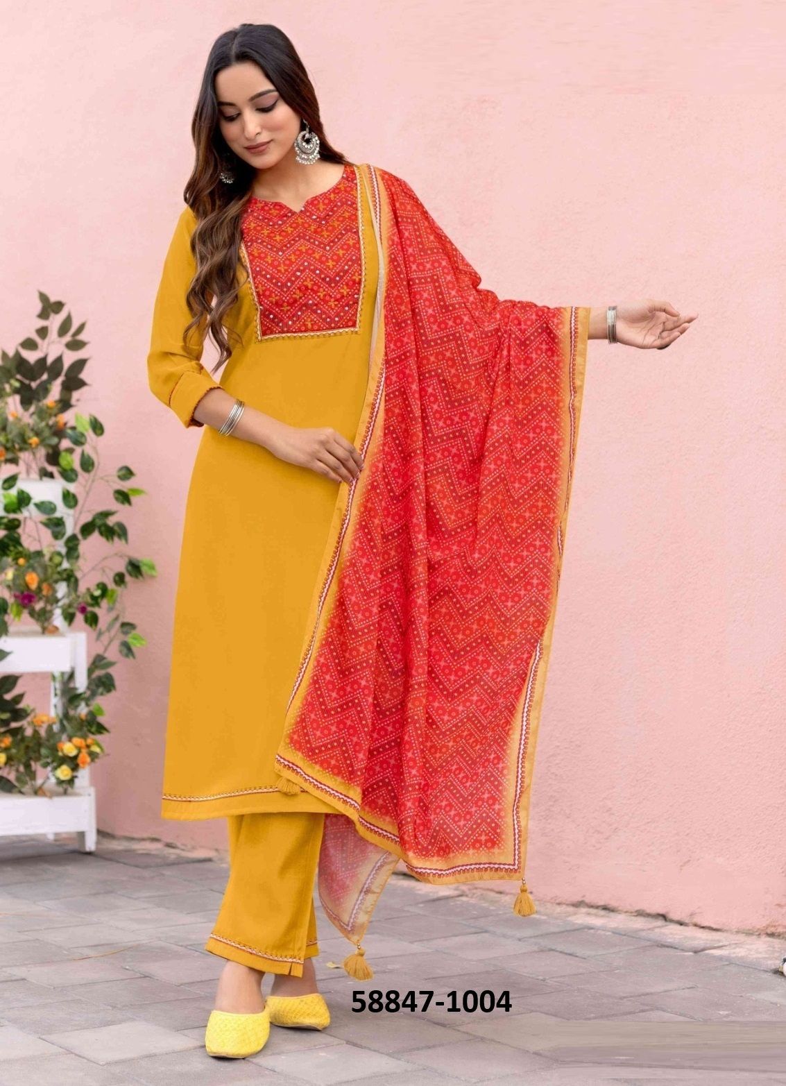 DAY LIGHT - Catalog # 58847 (Set of 5 Readymade Salwar Suits) by Brand MITTOO