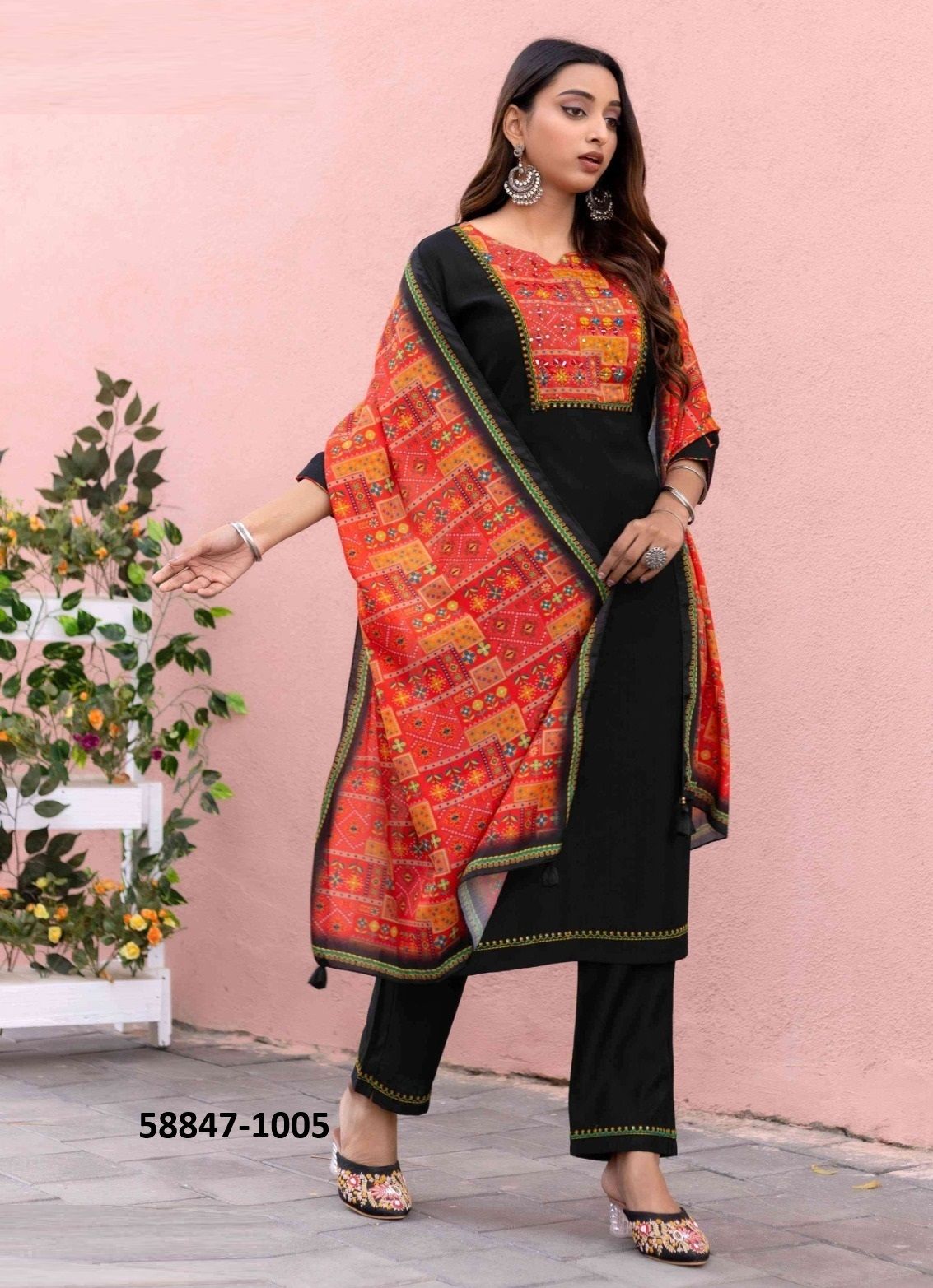 DAY LIGHT - Catalog # 58847 (Set of 5 Readymade Salwar Suits) by Brand MITTOO