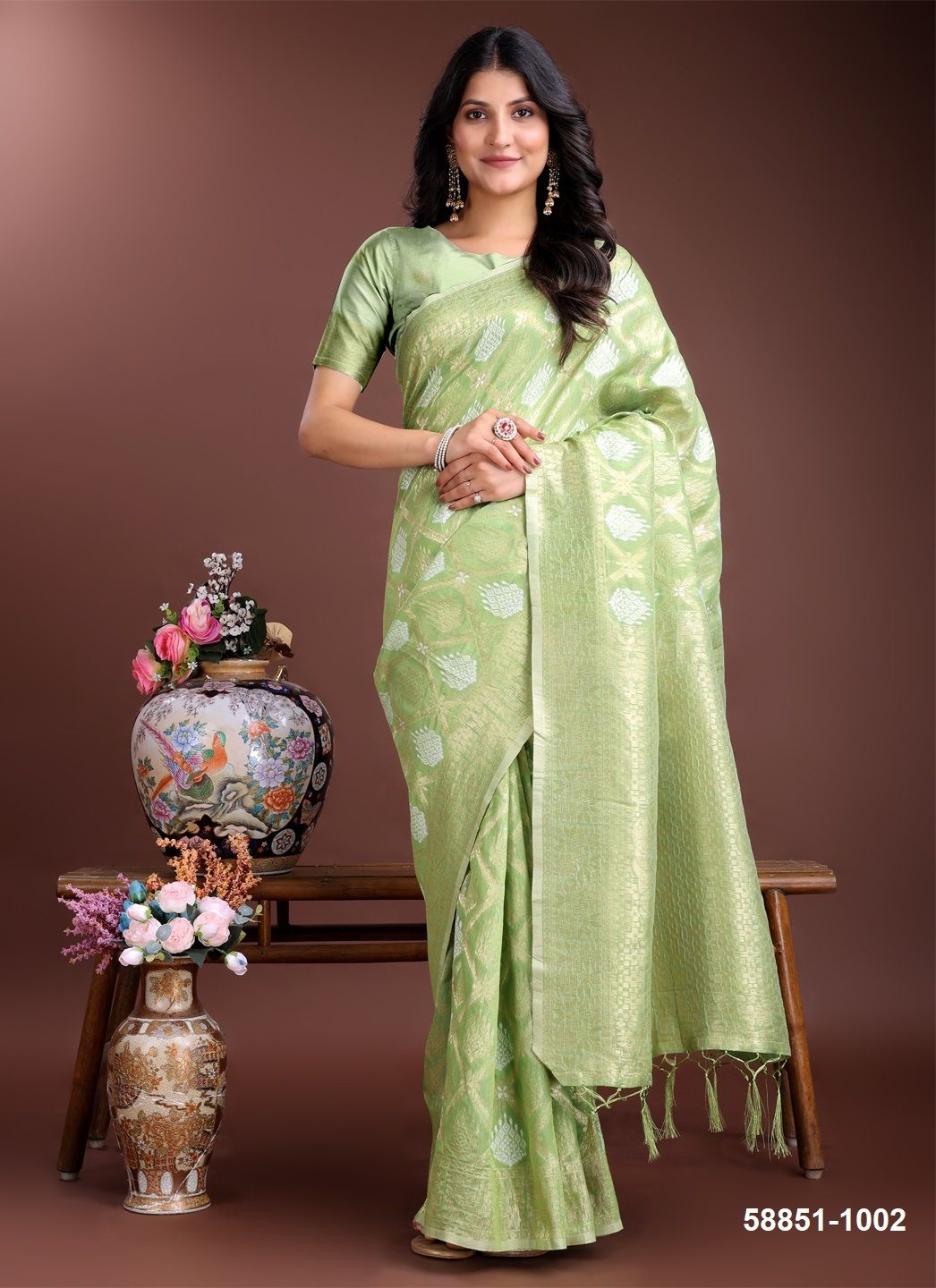 SOOTRA - Catalog # 58851 (Set of 6 Sarees) by Brand DESI MUSE