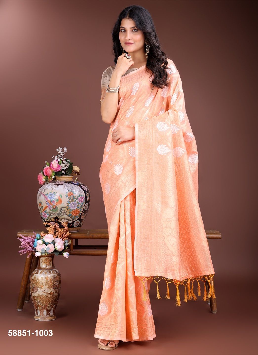 SOOTRA - Catalog # 58851 (Set of 6 Sarees) by Brand DESI MUSE