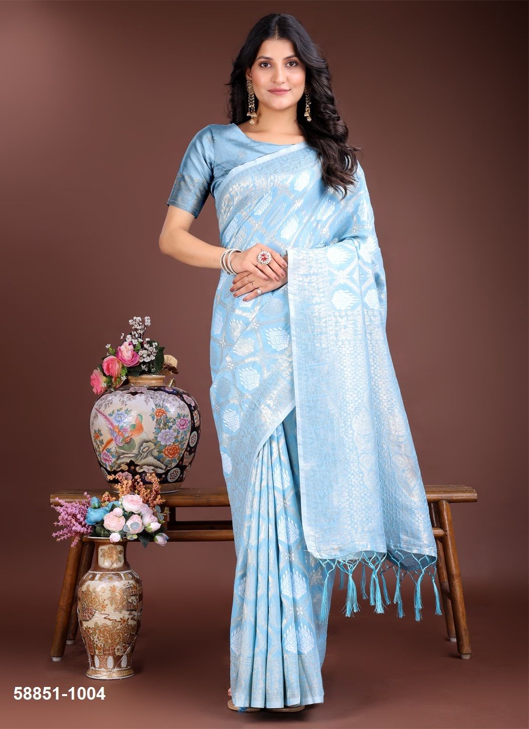 SOOTRA - Catalog # 58851 (Set of 6 Sarees) by Brand DESI MUSE