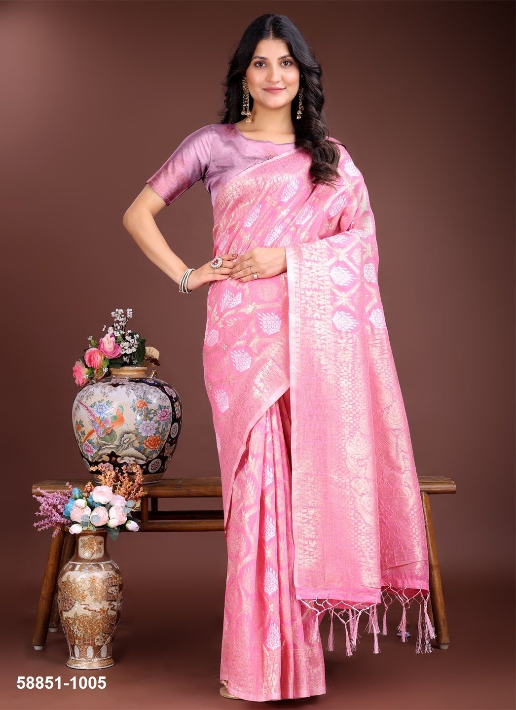 SOOTRA - Catalog # 58851 (Set of 6 Sarees) by Brand DESI MUSE