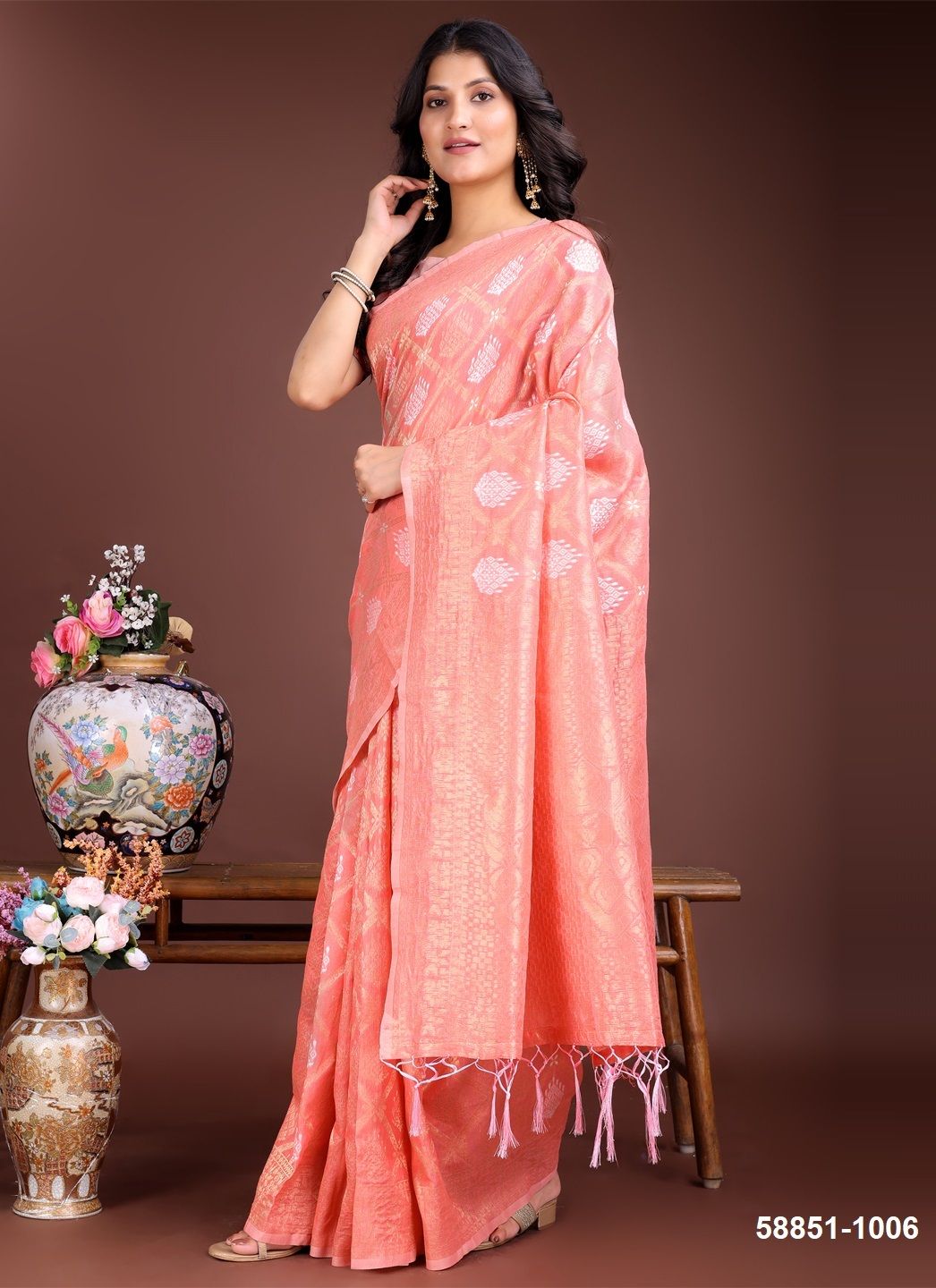 SOOTRA - Catalog # 58851 (Set of 6 Sarees) by Brand DESI MUSE