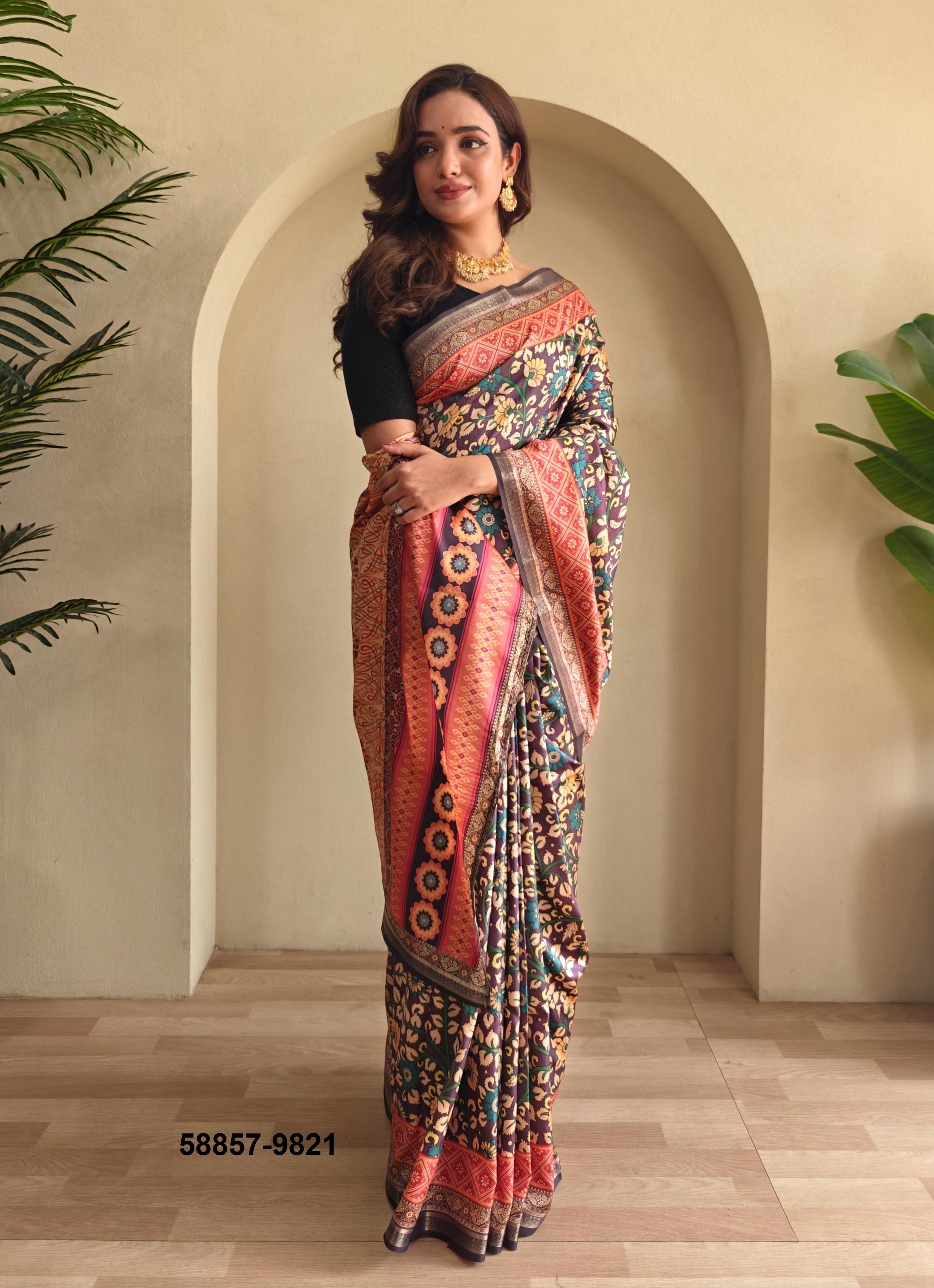 ZALAK - Catalog # 58857 (Set of 4 Sarees) by Brand DESI MUSE ZALAK - Catalog # 58857 (Set of 4 Sarees) by Brand DESI MUSE