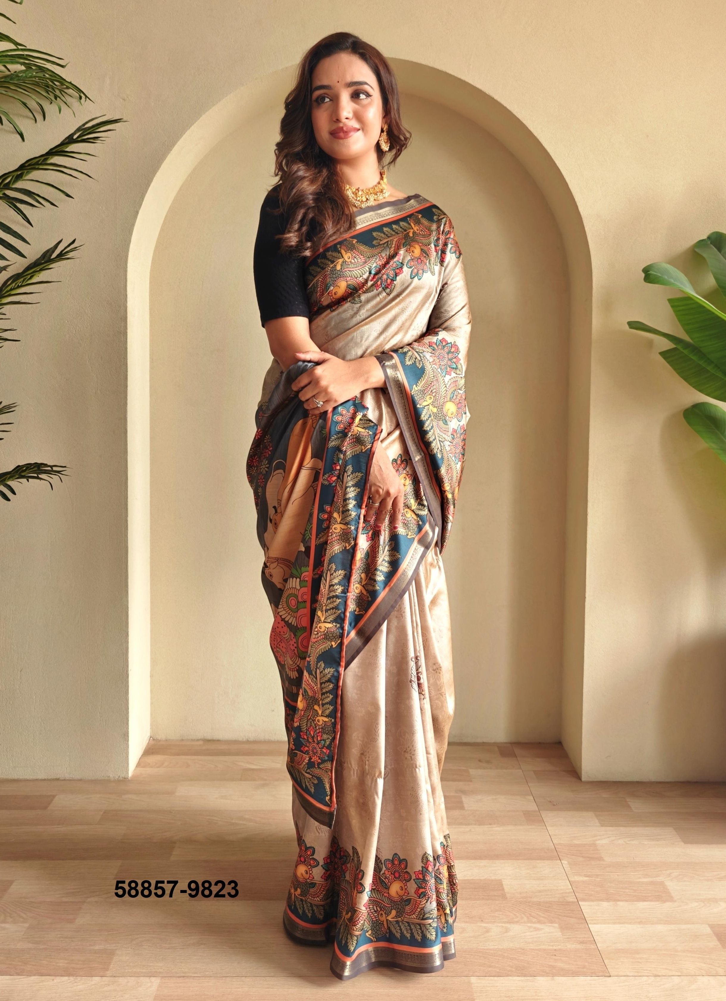 ZALAK - Catalog # 58857 (Set of 4 Sarees) by Brand DESI MUSE ZALAK - Catalog # 58857 (Set of 4 Sarees) by Brand DESI MUSE