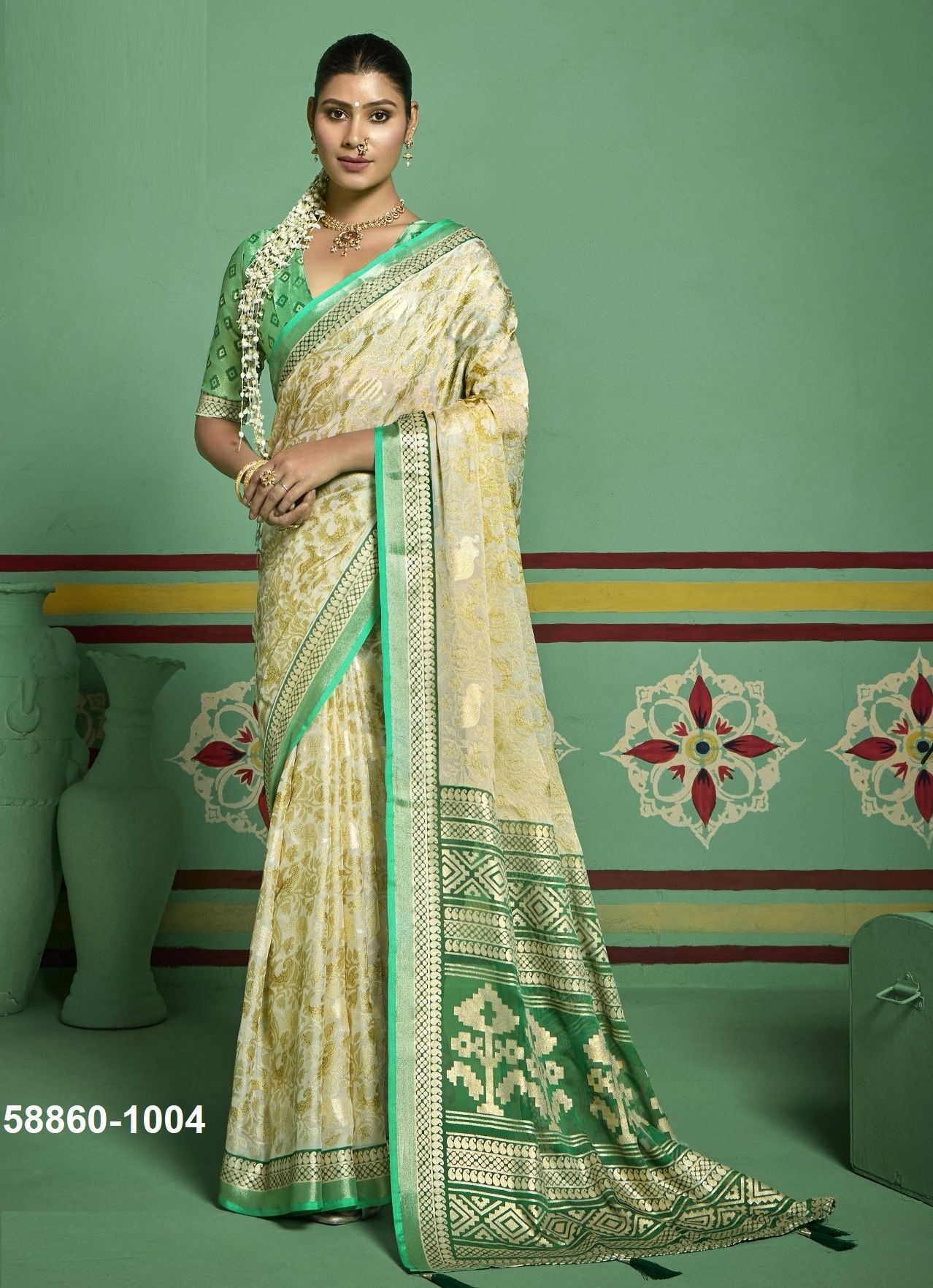 TASHI 1 - Catalog # 58860 (Set of 6 Sarees) by Brand SHUBH SHREE CREATIONS