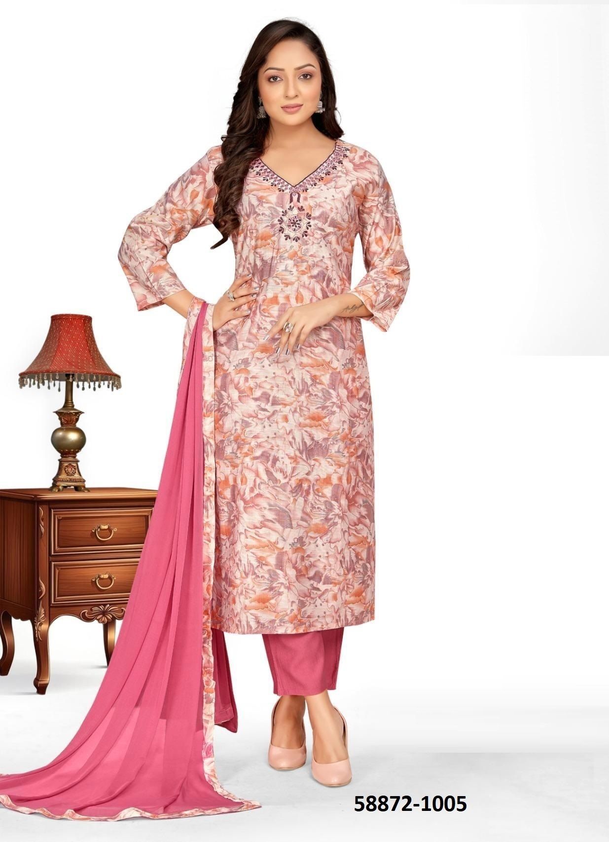 VATICAN - Catalog # 58872 (Set of 5 Readymade Salwar Suits) by Brand POONAM DESIGNER