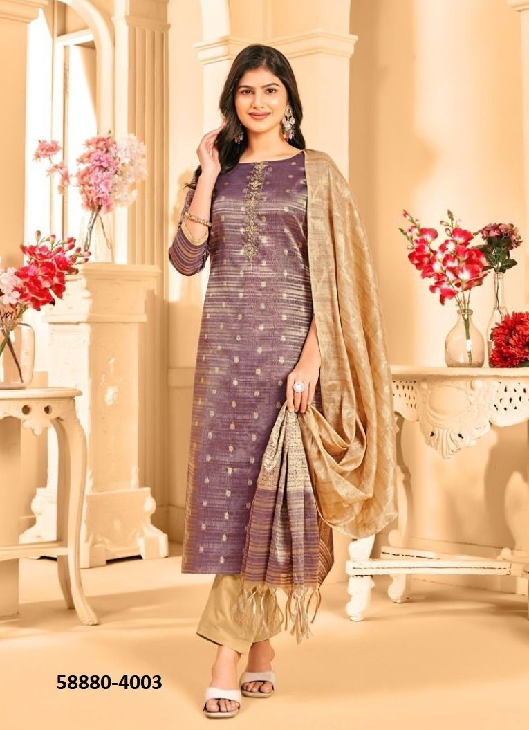 KHANAK - Catalog # 58880 (Set of 10 Readymade Salwar Suits) by Brand DESI MUSE