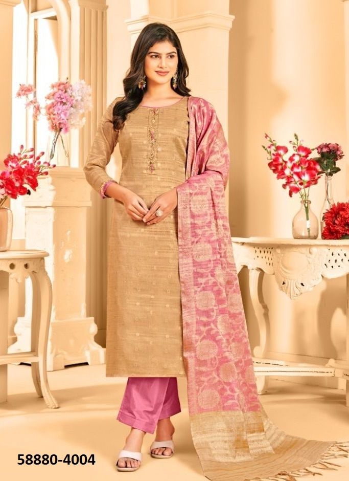 KHANAK - Catalog # 58880 (Set of 10 Readymade Salwar Suits) by Brand DESI MUSE