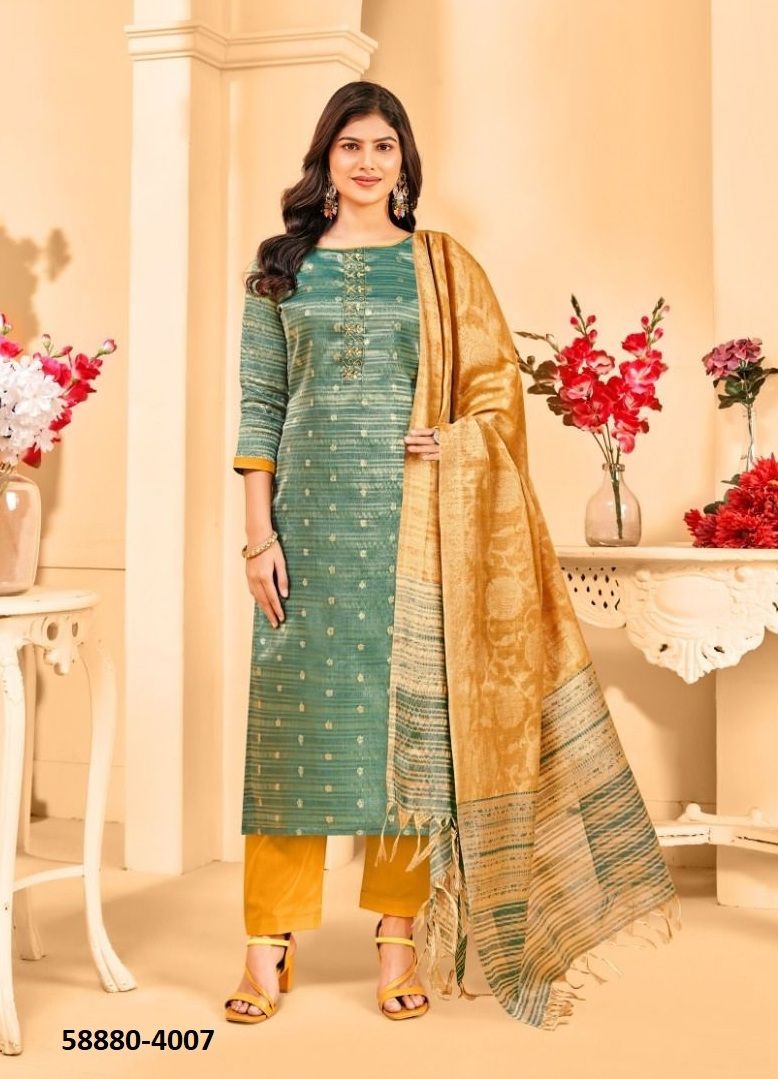KHANAK - Catalog # 58880 (Set of 10 Readymade Salwar Suits) by Brand DESI MUSE