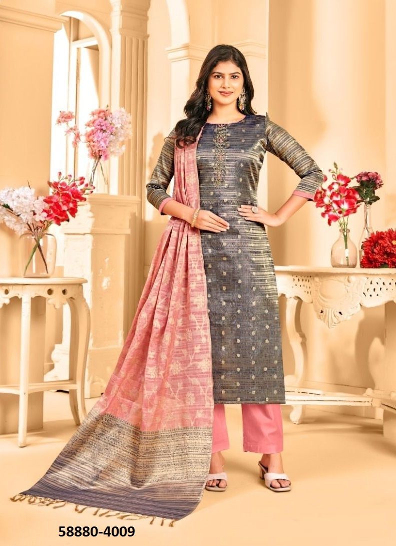 KHANAK - Catalog # 58880 (Set of 10 Readymade Salwar Suits) by Brand DESI MUSE
