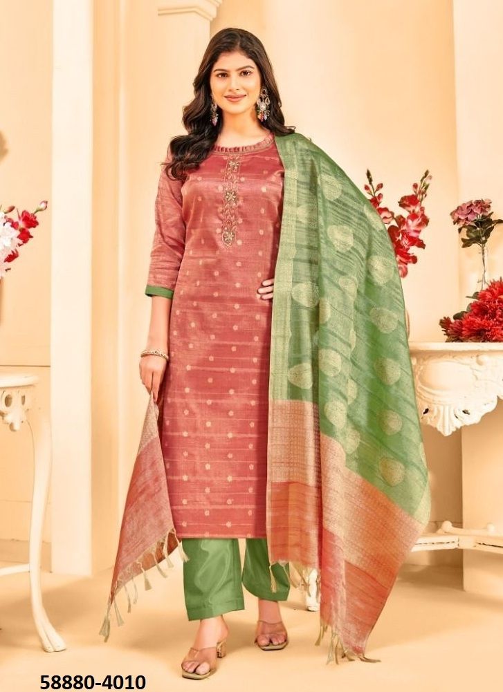 KHANAK - Catalog # 58880 (Set of 10 Readymade Salwar Suits) by Brand DESI MUSE