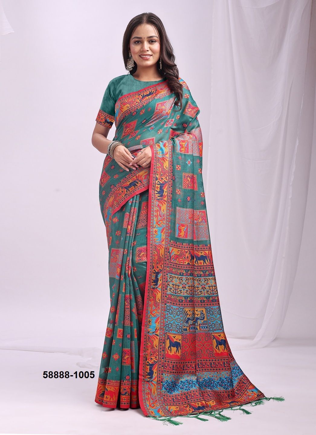 VASTRA LOOM - Catalog # 58888 (Set of 6 Sarees) by Brand DESI MUSE