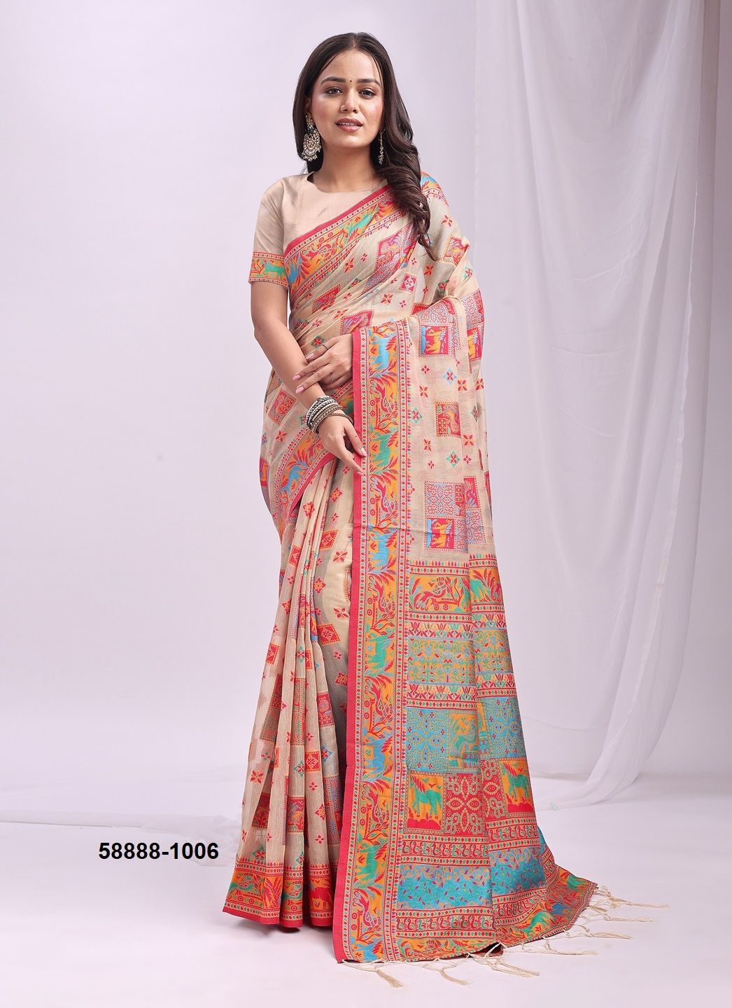 VASTRA LOOM - Catalog # 58888 (Set of 6 Sarees) by Brand DESI MUSE