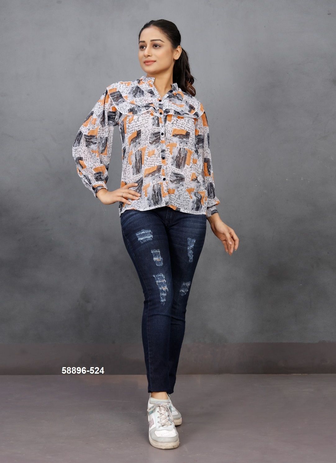 VERONICA 1 - Catalog # 58896 (Set of 4 Readymade Women's Kurtis / Tops) by Brand DESI MUSE