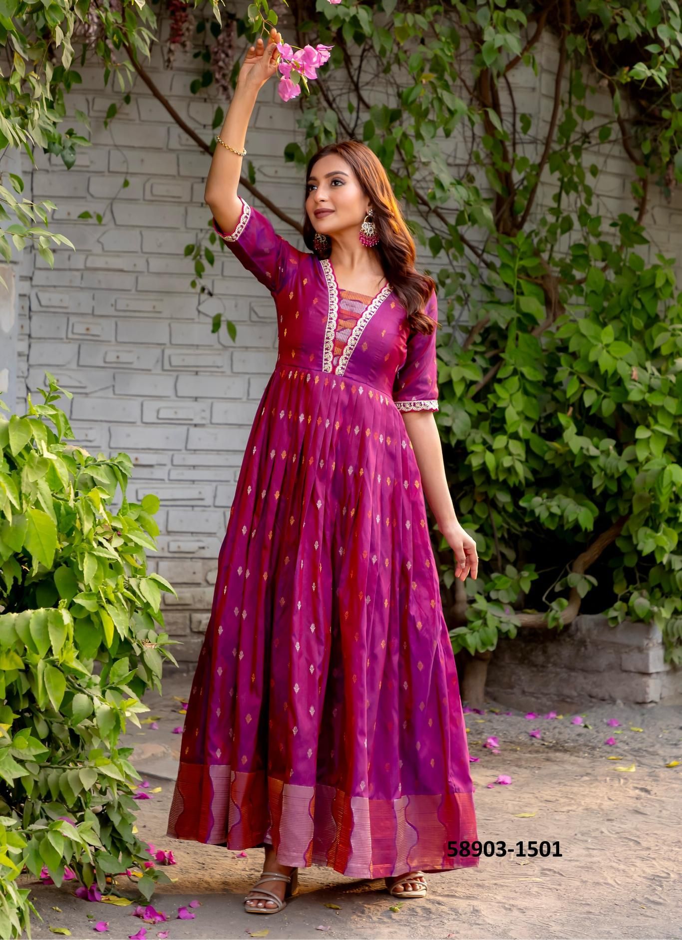 CHARMING COLORS - Catalog # 58903 (Set of 3 Readymade Gowns) by Brand DESI MUSE CHARMING COLORS - Catalog # 58903 (Set of 3 Readymade Gowns) by Brand DESI MUSE
